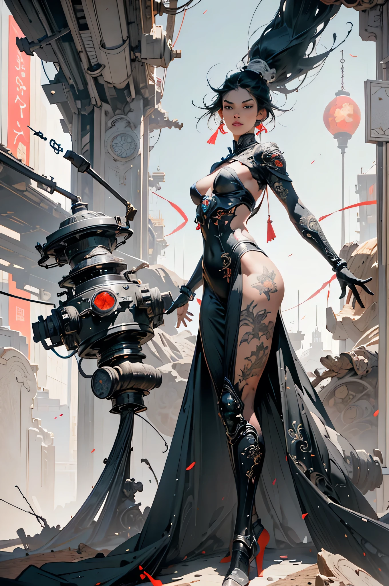 true-to-life visuals,artistically refined,captivating beauty, dramatic contrasts, atmospheric depth,intimate moments, enduring allure, authentic portrayal,lifelike accuracy, evocative mood, emotional depth, striking symbolism, small breasts, 1girls,solo,(looking at viewer),(full body:1.4), (Glowing ambiance, enchanting radiance, ethereal atmosphere, mesmerizing glow, evocative hues, captivating coloration, dramatic lighting, enchanting aura:1),armor robot,(highly details:1.5),unreal engine,3d render,film photograhpy, complex 3d render ultra detailed of a beautiful porcelain profile woman android face, (cyborg:1.3), robotic parts, 150 mm, beautiful studio soft light, (rim light:0.63), vibrant details, luxurious cyberpunk, lace, hyperrealistic, anatomical, facial muscles, cable electric wires, microchip, elegant, beautiful background, octane render, H. R. Giger style, 8k, best quality, masterpiece, illustration, an extremely delicate and beautiful, extremely detailed ,CG ,unity ,wallpaper, (realistic, photo-realistic:1.37),Amazing, finely detail, masterpiece,best quality,official art, extremely detailed CG unity 8k wallpaper, absurdres, incredibly absurdres, robot, silver helmet,