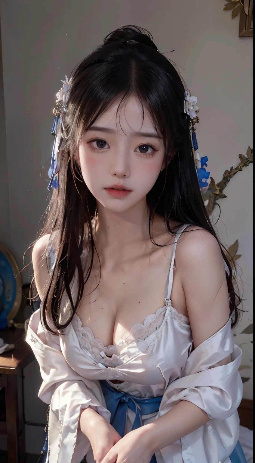 A teenage girl Maturbate, Master quality, Highest quality, Best picture quality, Exaggerated details, Goddess Moonlight s old Asian ,The expression is shy,a close up of a , Super beautiful girl with(Long hair / Very, Very exaggerated details and tight fit, Round breasts, Hanfu Old Chinese), Slim and high-waist, Silk lace. Master picture quality, Highest quality, Best picture quality, Exaggerated details, The expression is shy,a close up of a , Super beautiful,Long hair, Very exaggerated and compact, Round breasts , Pose in front of the camera, ,, Wet-breasted Hanfu open V-chested clothes pink, All pictures, Wet body of thin silk fabric, Thin silk lace petticoat, , petticoat, The chest more exposed (huge ,cleavage), detailed hair, bra pink , detail 8k, upper body