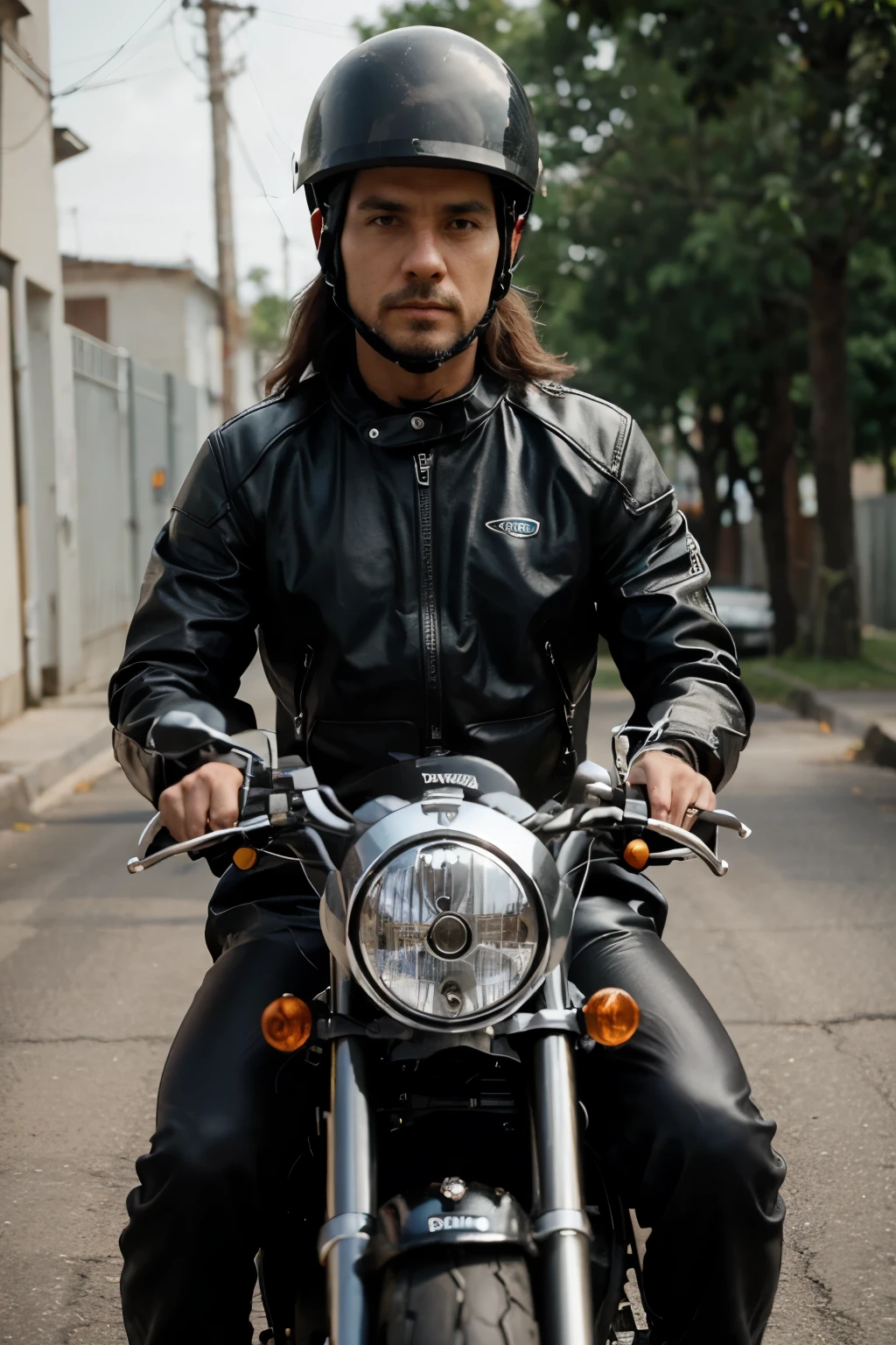 I want to make a personal logo where my nickname JHOCA is and that has a motorcyclist with a black helmet