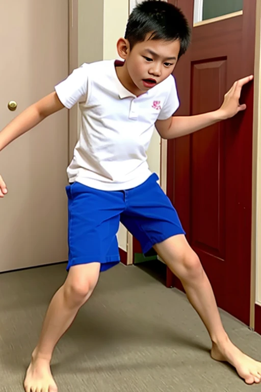 Indonesian boy threatened by girl and then he pees himself