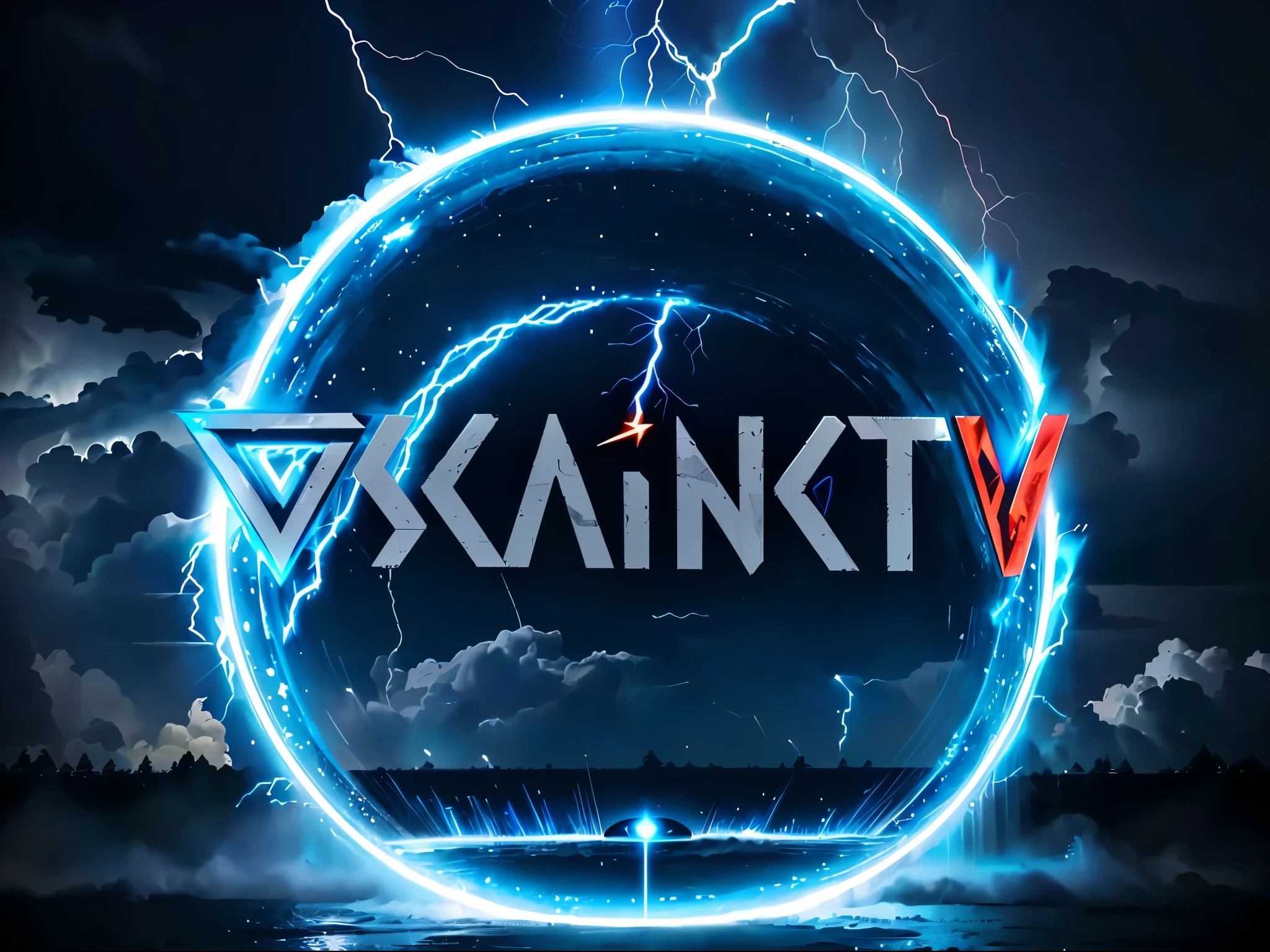 close-up of a round logo with a lightning bolt in the background, Sakimichan frank franzzeta, Sakimichan, Sakimichan and frank franzzeta, Beksinki, supernatural, Sc, Sakimi, cgsociety 4k, cgsociety 4 к, snk