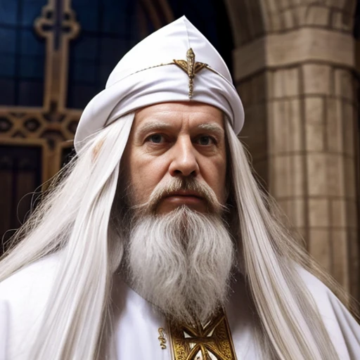 elder,Long white hair and beard,High Priest of the Church,Scale up