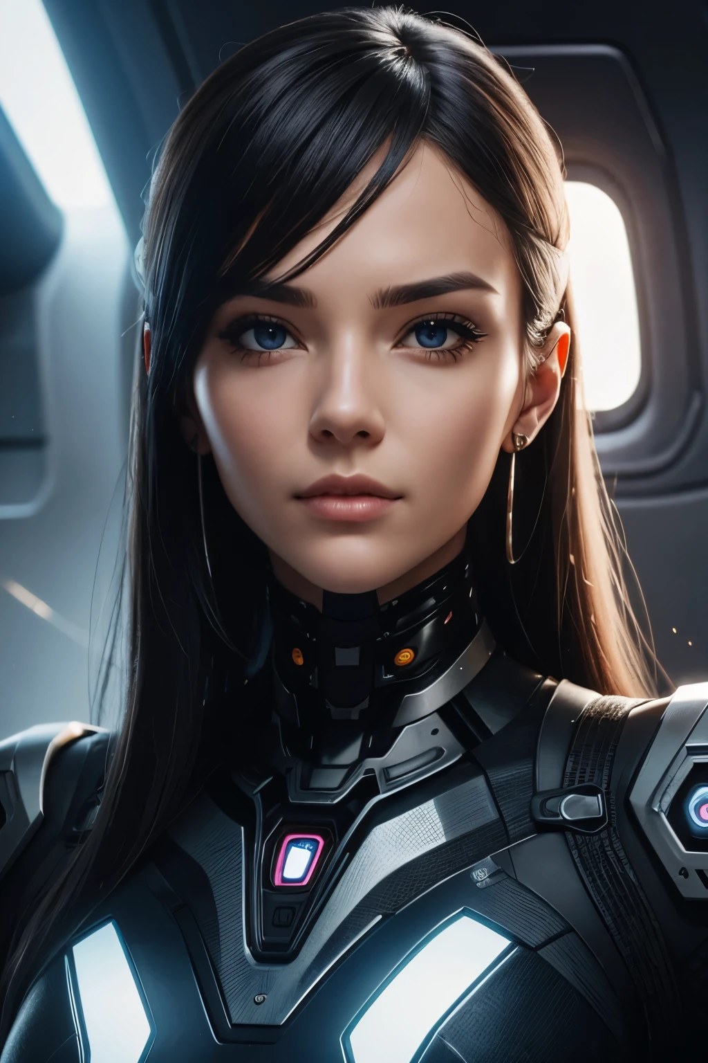 A cyborgwith lots of detail in the face 