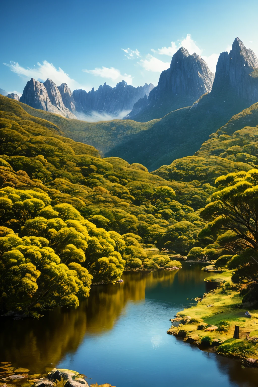 A highly detailed anime illustration, Tasmania Cradle Mountain
landscape,
vintage, dreamy, drawing, trending on artstation, UHD, (((by Quentin de Warren))):1.8, atmosphere, luminosity