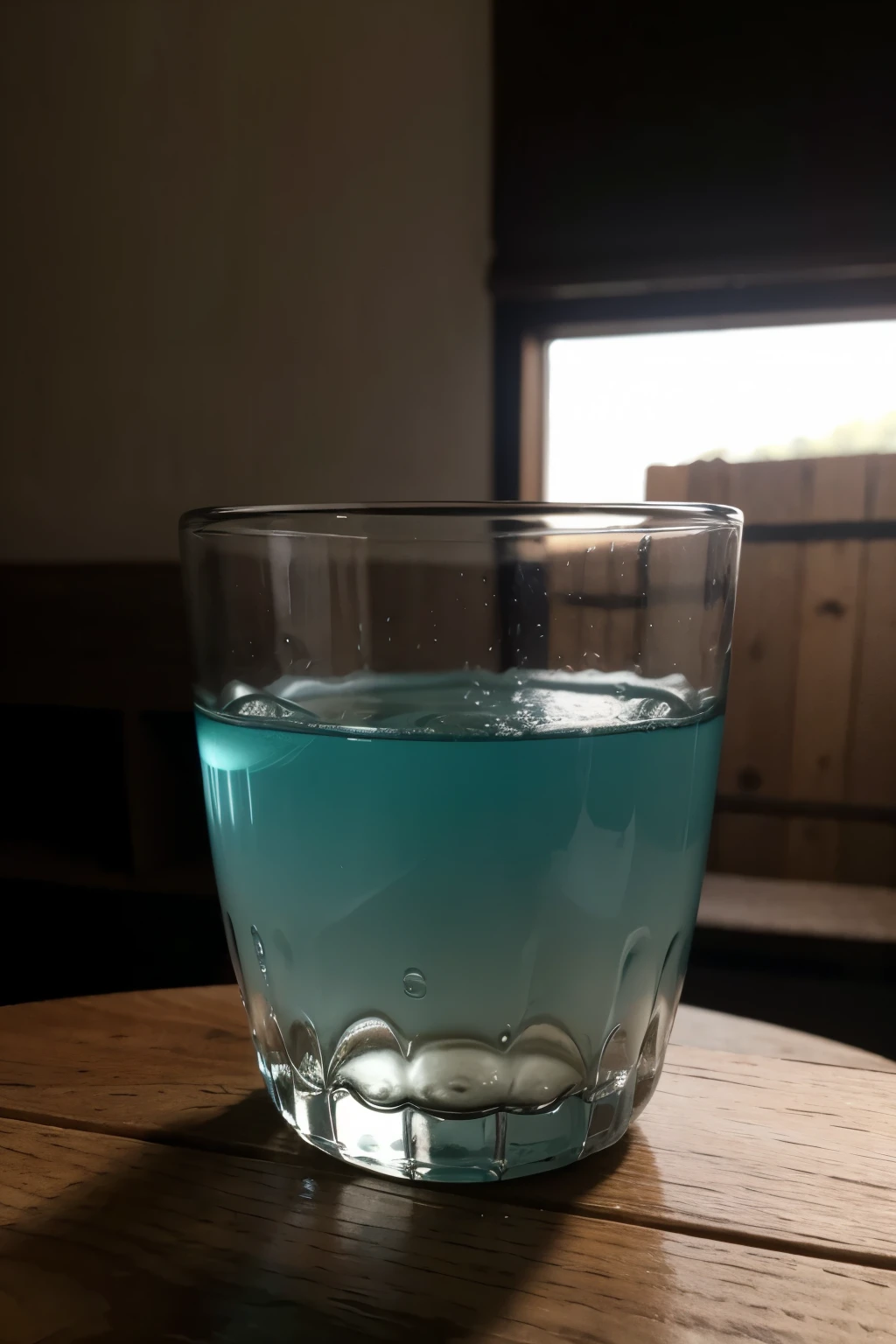 una imagen de un vaso con agua y arena, en la que se vea que la arena baja al fonde de el vaso