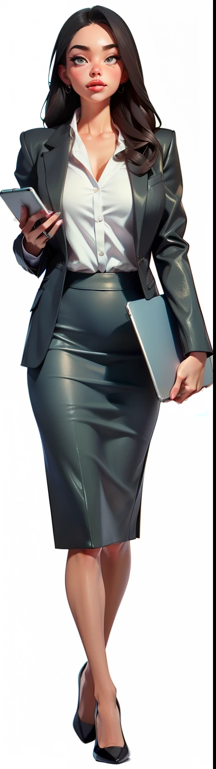 a close up of a woman in a skirt holding a laptop, office clothes, female in office dress, business clothes, business woman, woman in business suit, business outfit, wearing a business suit, wearing business suit, business attire, woman in black business suit, girl in suit, business suit, wearing skirt, girl in a suit, grey skirt