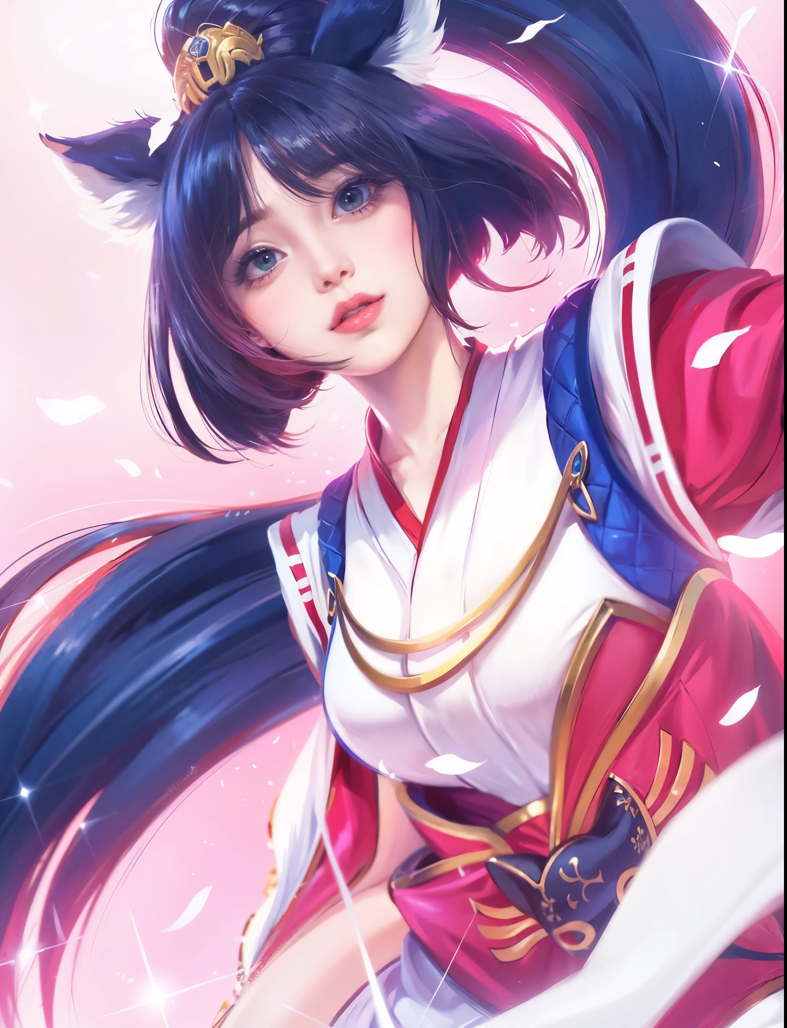 a close up of a woman wearing a red hood like a ruby ​​wearing a patch over one eye, shadowbringers cinematic, 4 k detail fantasy, a beautiful fantasy empress, game cg, xianxia fantasy, xianxia hero, 2. 5 d cgi anime fantasy artwork, cinematic goddess close shot, ruan jia and artgerm, wow 4 k detail fantasy, hyperdetailed fantasy character, smile beautifull.