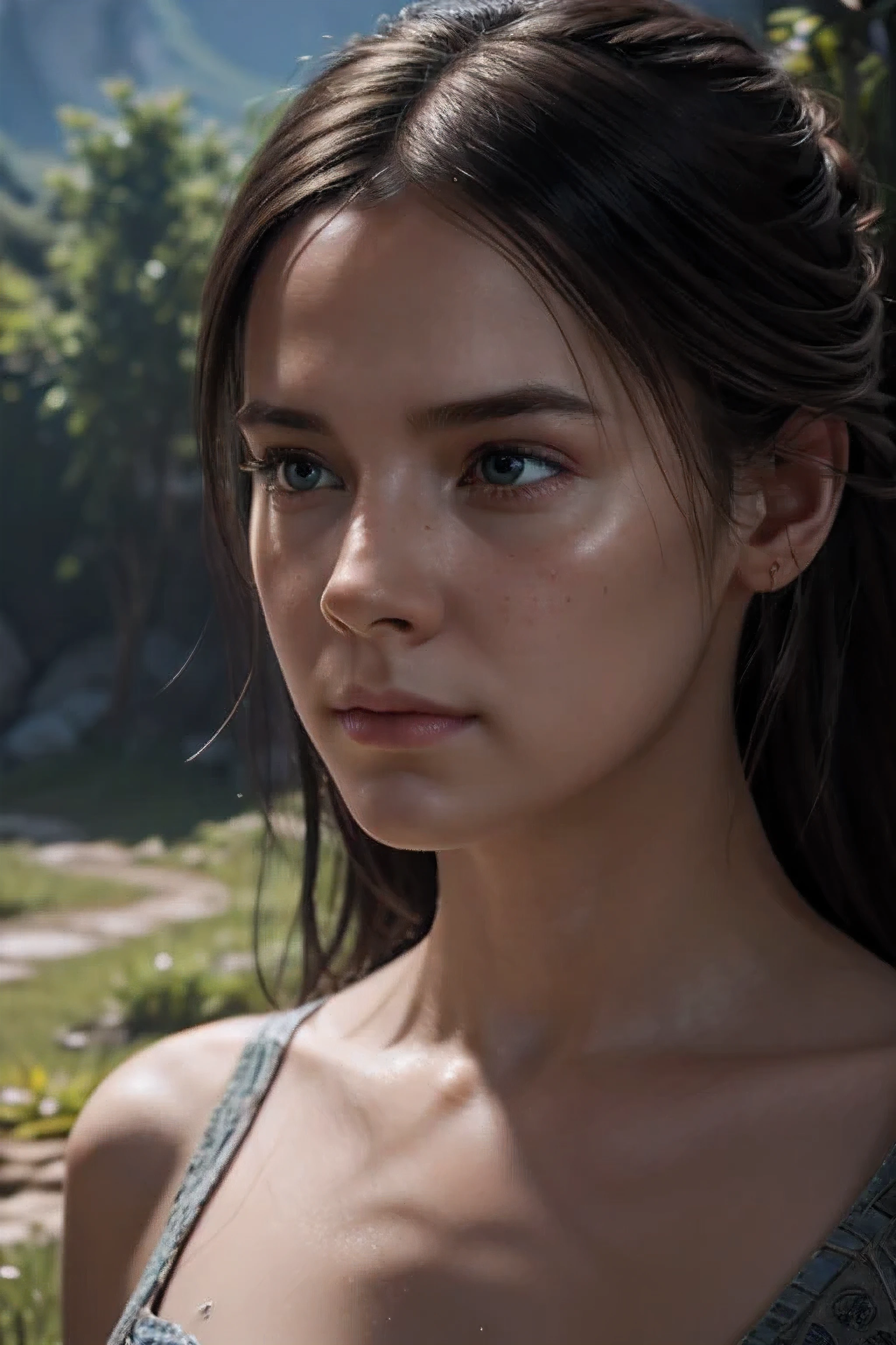 A close-up of a young person's face showing acne, pimples in her face, Digital painting, Cinematic, Hyper-detailed, insane details, Beautifully color graded, Unreal Engine, DOF, Super-Resolution, Megapixel, Cinematic Lightning, Anti-Aliasing, FKAA, TXAA, RTX, SSAO, Post Processing, Post Production, Tone Mapping, CGI, VFX, SFX, Insanely detailed and intricate, Hyper maximalist, Hyper realistic, Volumetric, Photorealistic, ultra photoreal, ultra-detailed, intricate details, 8K, Super detailed, Full color, Volumetric lightning, HDR, Realistic, Unreal Engine, 16K, Sharp focus, --v testp