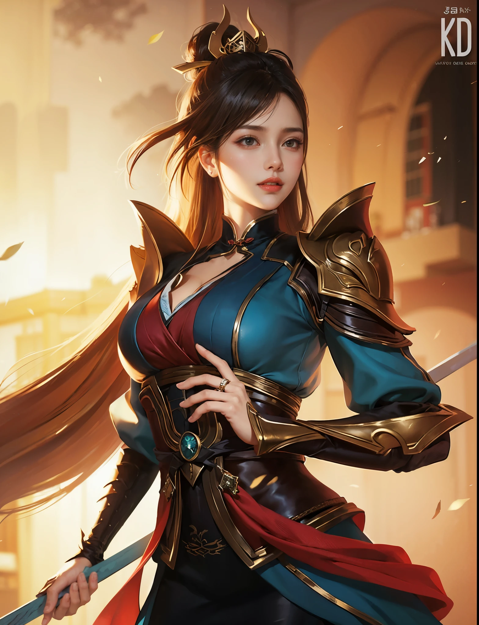 a close up of a woman wearing a red hood like a ruby wearing a patch over one eye, shadowbringers cinematic, 4 k detail fantasy, a beautiful fantasy empress, game cg, xianxia fantasy, xianxia hero, 2. 5 d cgi anime fantasy artwork, cinematic goddess close shot, ruan jia and artgerm, wow 4 k detail fantasy, hyperdetailed fantasy character, smile beautifull.
