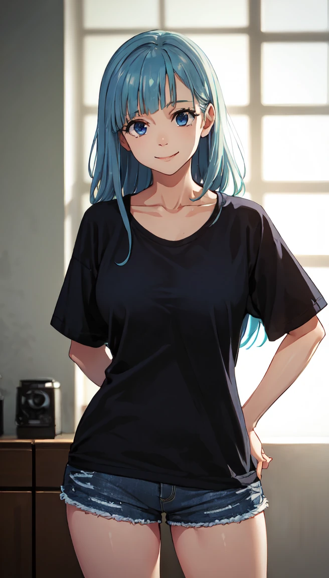 15 year old loves sex、 A sexy worker in a lewd knitted dress、Underboob, small breasts, aroused face