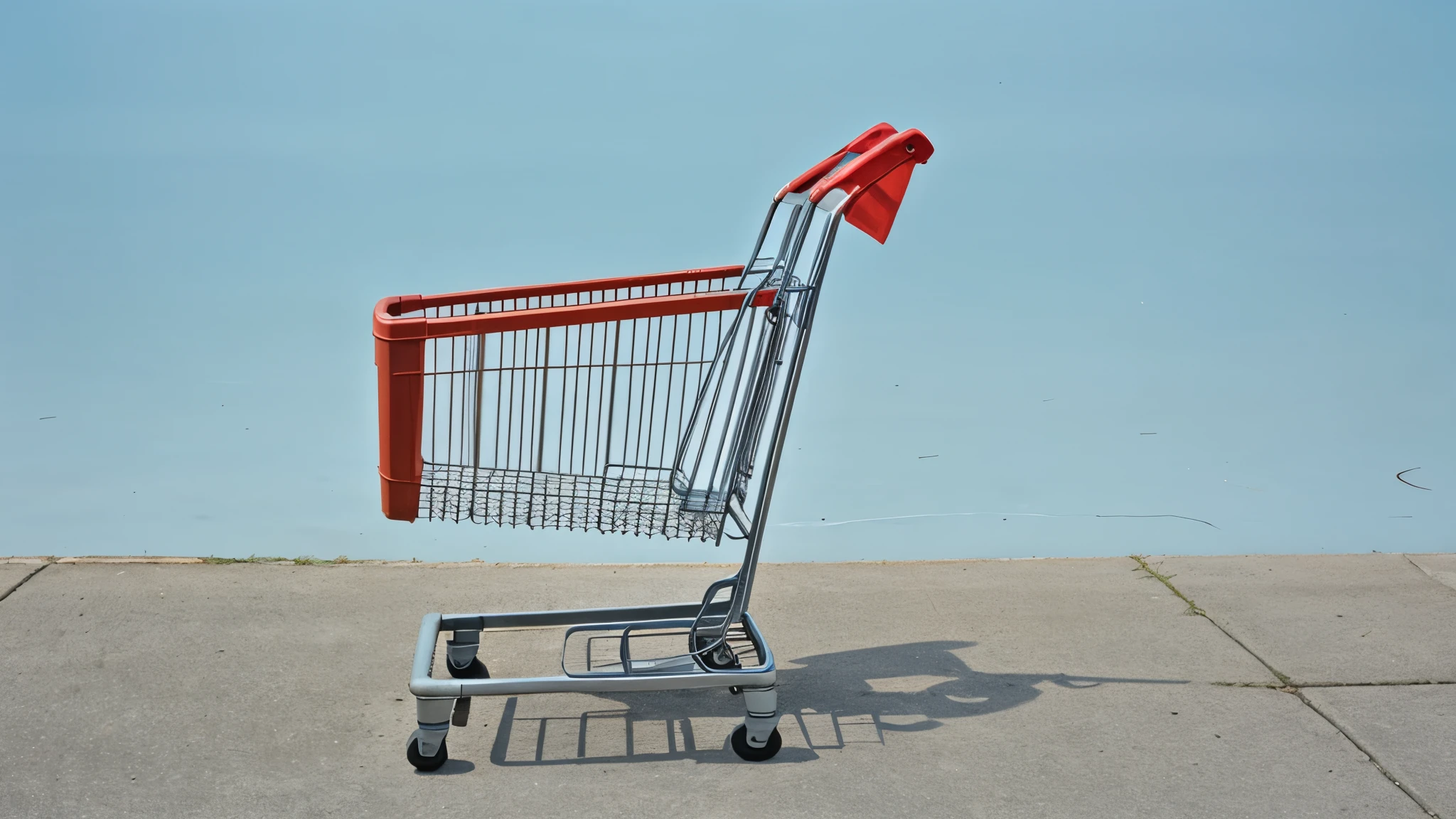 shopping cart, blue background, sharp