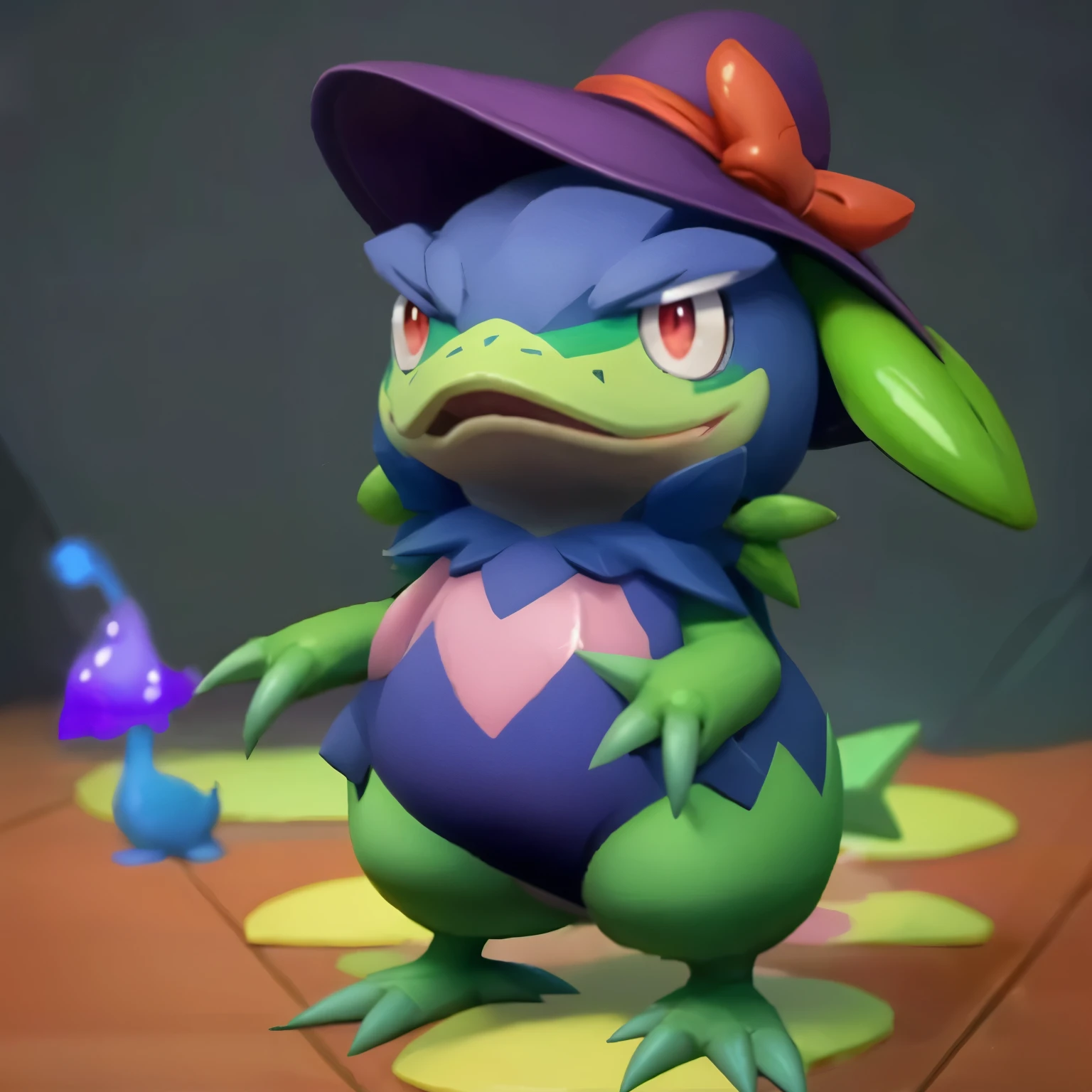 pmmkr2024, Magia, anime, desenho animado, criatura, melhor qualidade, trends on Artstation, Obra de arte, bonitinho, sapo roxo, Pokémon