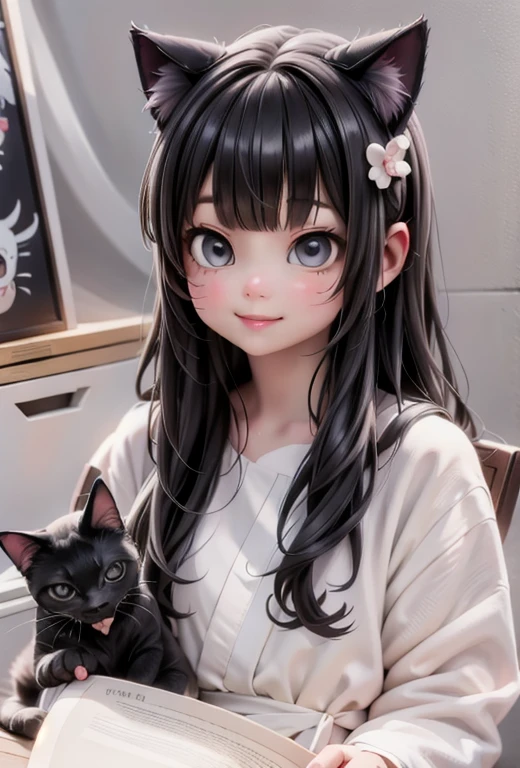a girl in cat kigurumi clothing