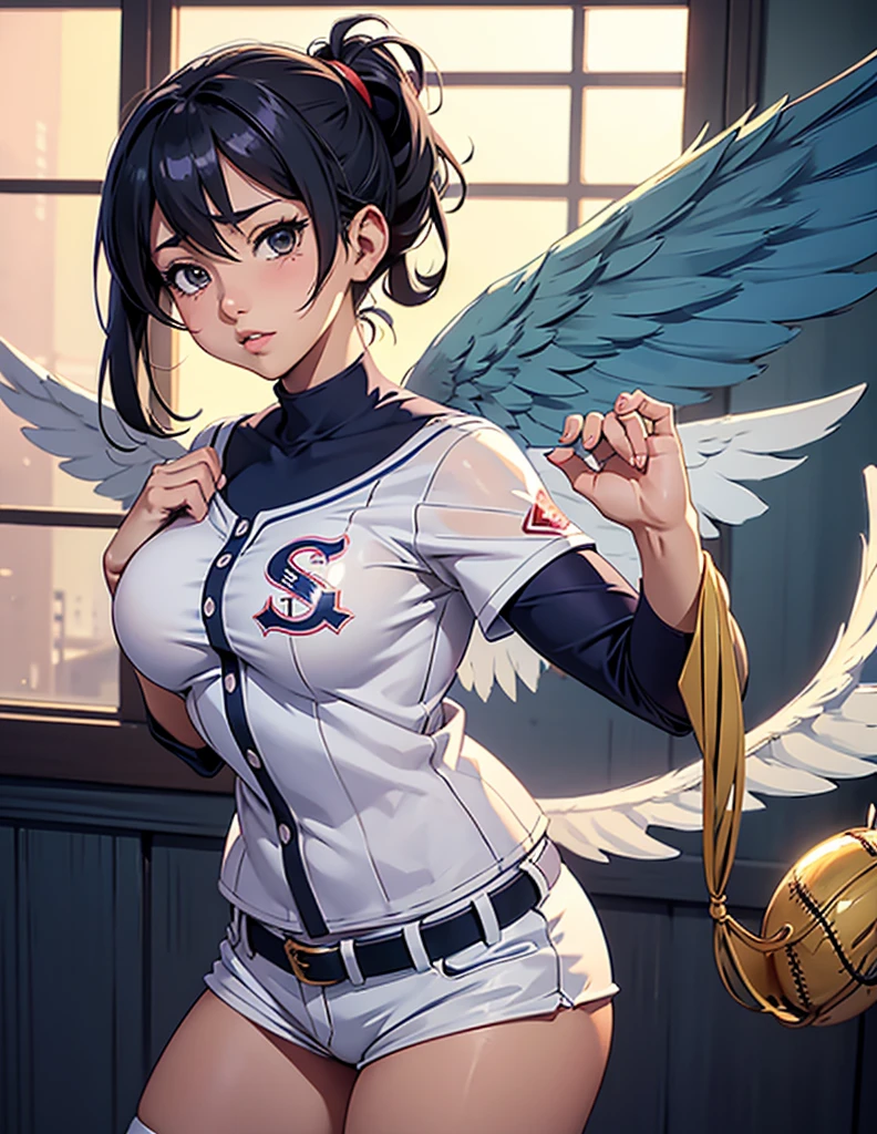 anime girl with angel wings and a big ass, angelic wings on her back, super wide angel, wide angel, ecchi, anime goddess, ecchi anime style, wing, commission for high resolution, | fine detail anime, ahegao, angel girl, anime barbie in white stockings