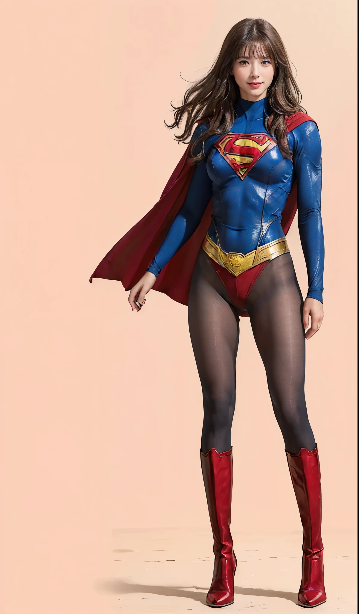 No background、(((Beautiful legs in black tights.)))、(((Legally express the beauty of your smile)))、((((Make the most of your original images)))、(((体にぴったりフィットするSupergirl Costume)))、(((Supergirl Costume)))、(((Beautiful hairstyle)))、(((She is winking cutely.)))、(((Please wear black tights....、Wear red boots)))、((Best image quality、8k))、((highest quality、8k、masterpiece:1.3))、(((Preserve background )))、Sharp focus:1.2、Beautiful woman with perfect figure:1.4、Slim Abs:1.2、Wet body:1.5、Highly detailed face and skin texture、8k