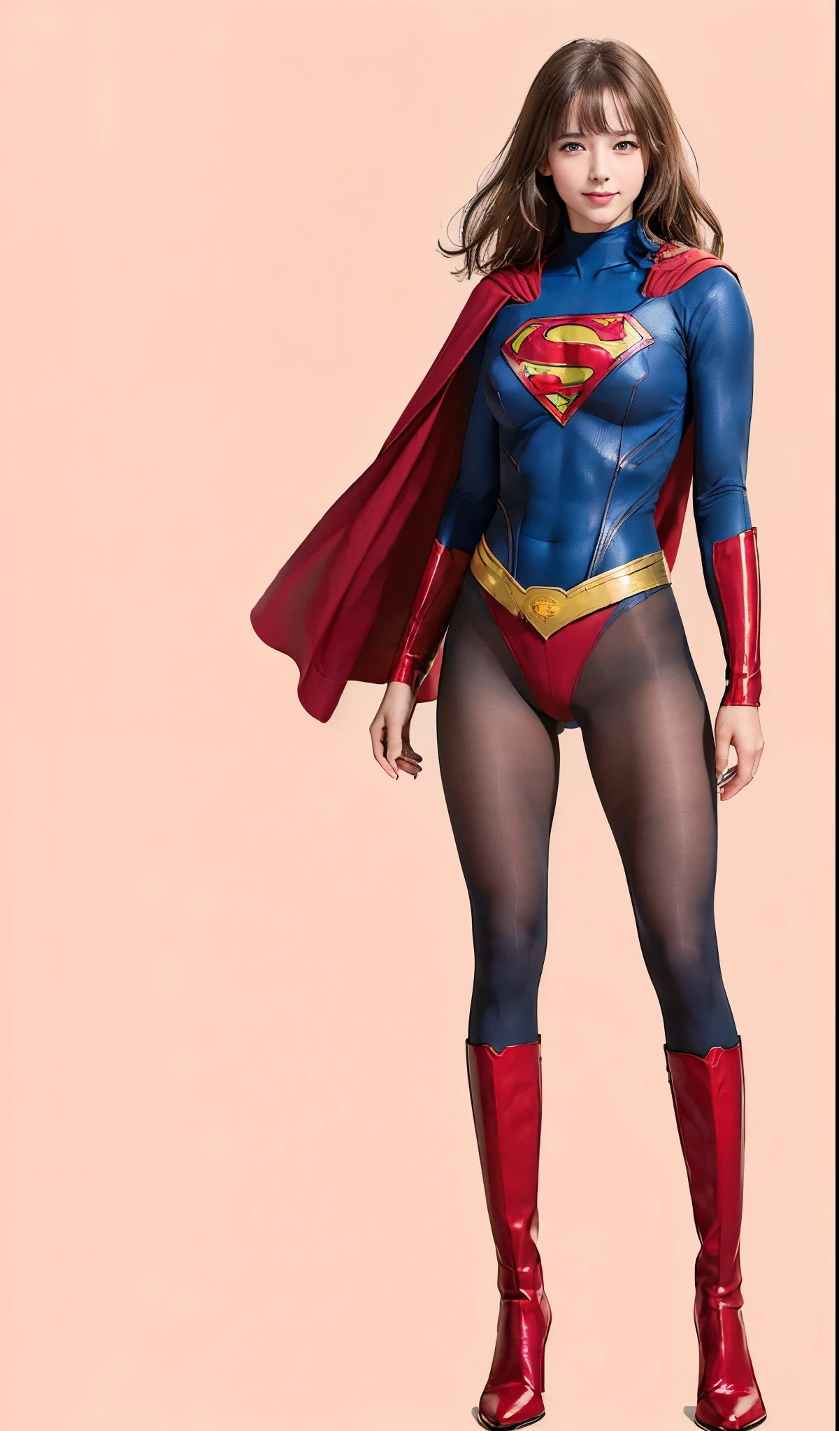 No background、(((Beautiful legs in black tights.)))、(((Legally express the beauty of your smile)))、((((Make the most of your original images)))、(((体にぴったりフィットするSupergirl Costume)))、(((Supergirl Costume)))、(((Beautiful hairstyle)))、(((She is winking cutely.)))、(((Please wear black tights....、Wear red boots)))、((Best image quality、8k))、((highest quality、8k、masterpiece:1.3))、(((Preserve background )))、Sharp focus:1.2、Beautiful woman with perfect figure:1.4、Slim Abs:1.2、Wet body:1.5、Highly detailed face and skin texture、8k
