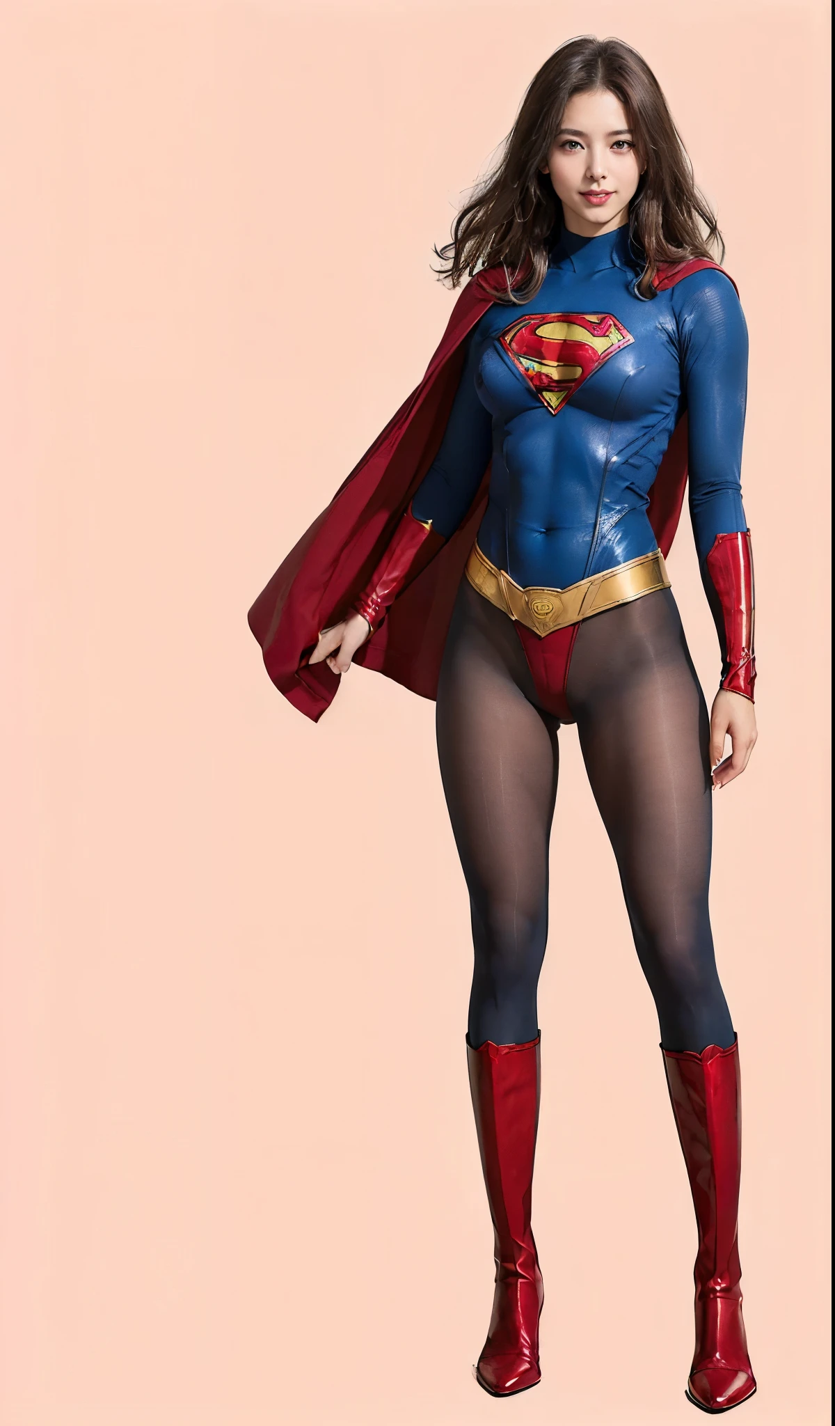 No background、(((Beautiful legs in black tights.)))、(((Legally express the beauty of your smile)))、((((Make the most of your original images)))、(((体にぴったりフィットするSupergirl Costume)))、(((Supergirl Costume)))、(((Beautiful hairstyle)))、(((She is winking cutely.)))、(((Please wear black tights....、Wear red boots)))、((Best image quality、8k))、((highest quality、8k、masterpiece:1.3))、(((Preserve background )))、Sharp focus:1.2、Beautiful woman with perfect figure:1.4、Slim Abs:1.2、Wet body:1.5、Highly detailed face and skin texture、8k