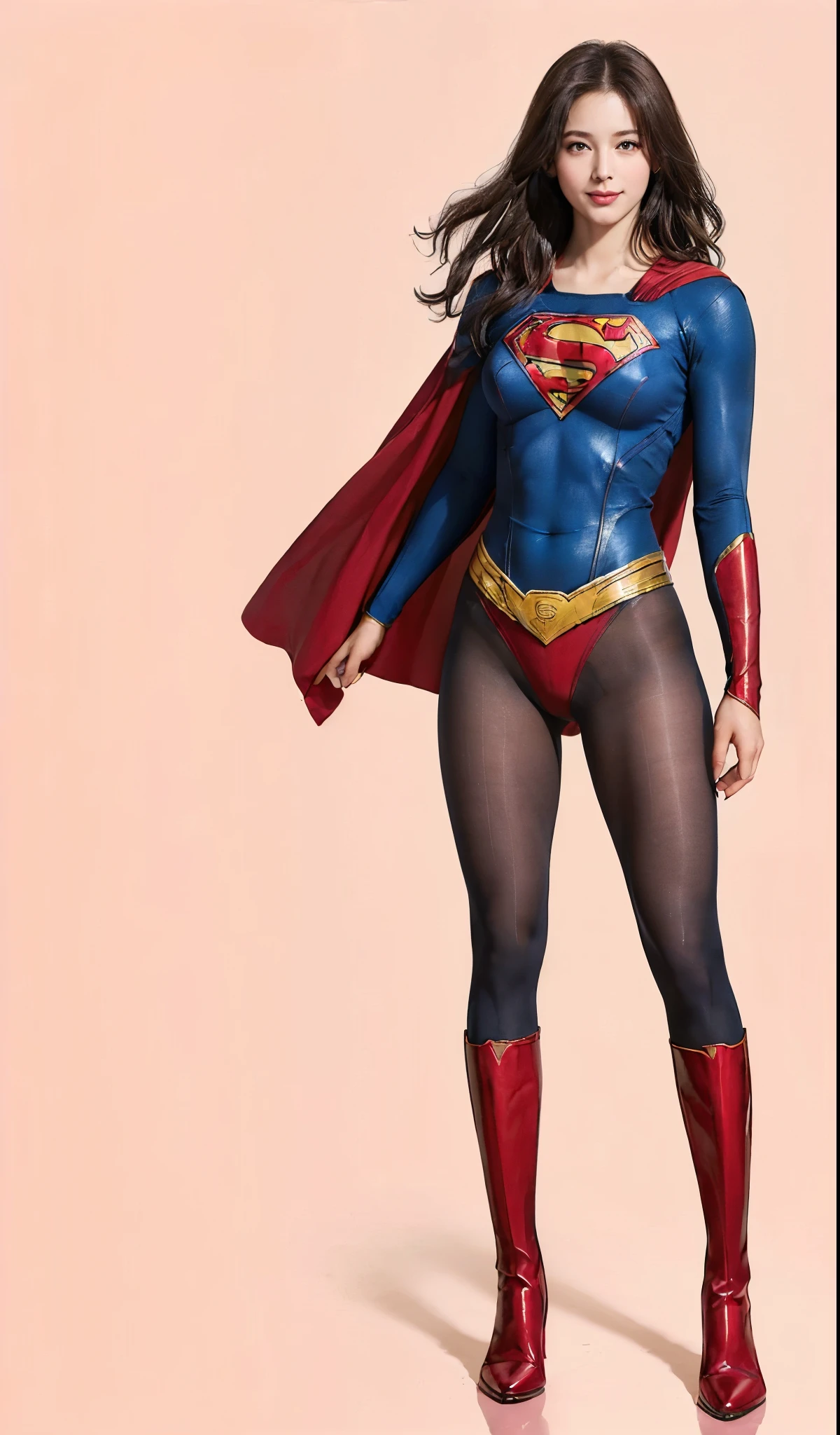 No background、(((Beautiful legs in black tights.)))、(((Legally express the beauty of your smile)))、((((Make the most of your original images)))、(((体にぴったりフィットするSupergirl Costume)))、(((Supergirl Costume)))、(((Beautiful hairstyle)))、(((She is winking cutely.)))、(((Please wear black tights....、Wear red boots)))、((Best image quality、8k))、((highest quality、8k、masterpiece:1.3))、(((Preserve background )))、Sharp focus:1.2、Beautiful woman with perfect figure:1.4、Slim Abs:1.2、Wet body:1.5、Highly detailed face and skin texture、8k