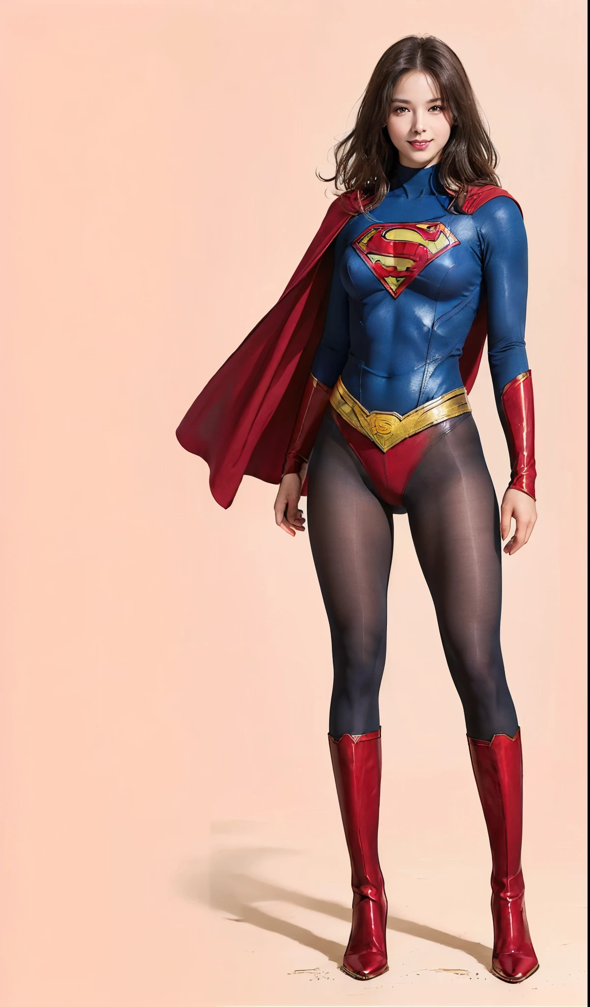 No background、(((Beautiful legs in black tights.)))、(((Legally express the beauty of your smile)))、((((Make the most of your original images)))、(((体にぴったりフィットするSupergirl Costume)))、(((Supergirl Costume)))、(((Beautiful hairstyle)))、(((She is winking cutely.)))、(((Please wear black tights....、Wear red boots)))、((Best image quality、8k))、((highest quality、8k、masterpiece:1.3))、(((Preserve background )))、Sharp focus:1.2、Beautiful woman with perfect figure:1.4、Slim Abs:1.2、Wet body:1.5、Highly detailed face and skin texture、8k