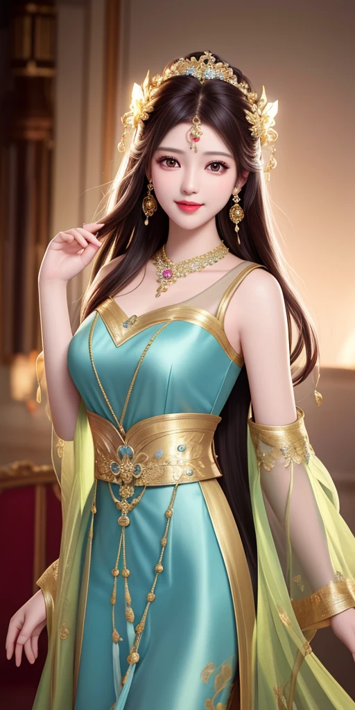 best quality, masterpiece, highres, 1girl, transparent silk china dress, beautiful face, hair ornament, looking at viewer, smile, closed mouth,lips, dress,hair ornament, necklace, jewelry, long hair, earrings, Beautiful face,upon_body, tyndall effect,photorealistic, dark studio, rim lighting, two tone lighting,(high detailed skin:1.2), 8k uhd, dslr, soft lighting, high quality, volumetric lighting, candid, Photograph, high resolution, 4k, 8k, Bokeh