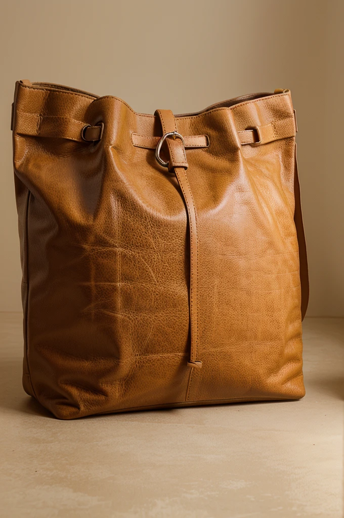 Bag product with plain orange or brown background 