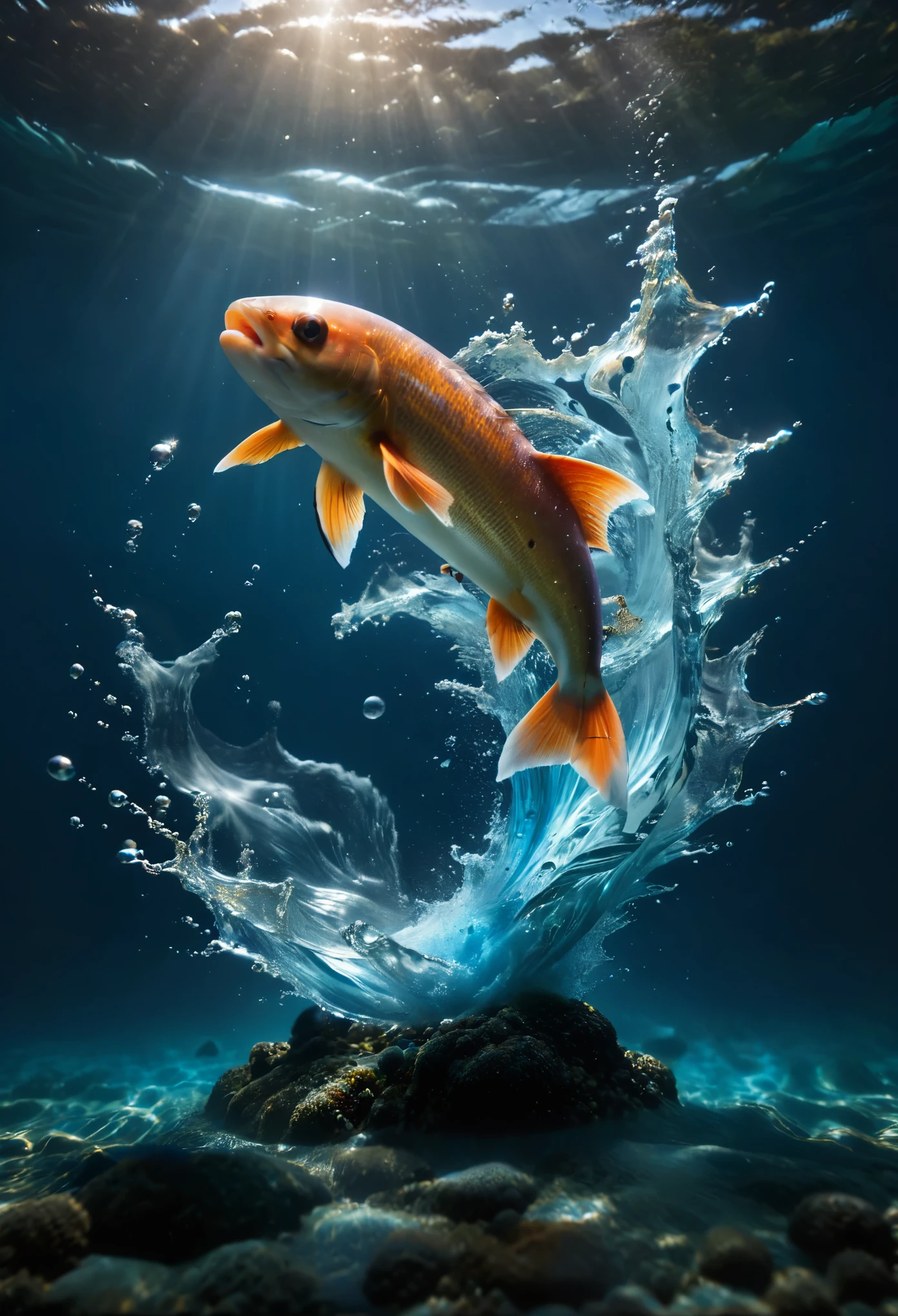 fish jumping water