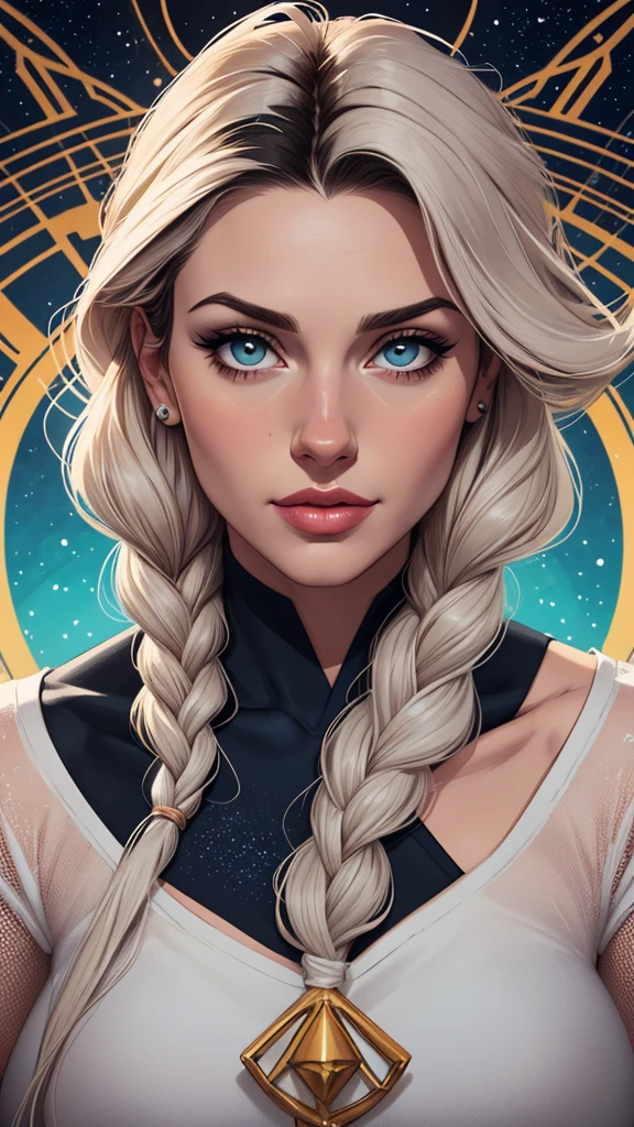 uma mulher com longos cabelos pretos e camisa azul com uma estrela no peito, linda arte digital, beautiful digital illustration, arte digital realista 4k, arte digital realista 4k, linda pintura digital, linda pintura digital, stunning digital illustration, Alena Aenami e Artgerm, belo retrato detalhado, linda pintura de personagem, pintura real de personagens altamente detalhado, arte digital detalhada fofa, Fan art horror character design portrait, beautiful curly black hair digital illustration high quality portrait, arte em quadrinhos, retrato do design do personagem, Naked busty woman with medium breasts cartoon style female character Geena Davis mercenary warrior Female character Queen Anna of Arendelle with battle scars Cartoon image of a woman .Ilustra??o estilo desenho animado, estilo de arte dos desenhos animados, estilo de arte dos desenhos animados, digital illustration style, design de personagens altamente detalhado, arte digital detalhada coragem, Forest fan art, Design de personagens de retrato, beautiful digital illustration, retrato de alta qualidade, Arte em quadrinhos, mulher jovem cabelo com transas lindas . Queen Anna of ArendelleBeautiful lined eyes Medium large bust and wonderful sexy clothes. sunrise bright wish image expression,Star, heart,  Spectral rainbow, Fundo, cabelo chique lavanda branco menta,  macio, Idiomas mistos_SMS, (Fundo bonito e claro:1.2),, Pintura de fantasia , Olho de renda com alto detalhe, long braids, braid,  Universo, Galaxy, cabelo longo, penteado legal, o fluxo,  como, como, cabelo super fino, melhor qualidade, alta qualidade, high resolution, Aprimoramento de detalhes, ((a imagem mais linda in the world)), Obra de arte, melhor qualidade, alta qualidadeAprimoramento de detalhes, ((a imagem mais linda ), cabelo brilhante, Estampas de vestidos super chiques, Flores stamp,  Mesh pantyhose,,  waist-to-head illustration Queen Anne of