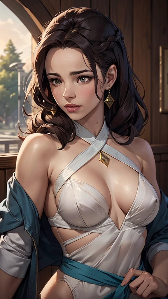 uma mulher com longos cabelos pretos e camisa azul com uma estrela no peito, linda arte digital, beautiful digital illustration, arte digital realista 4k, arte digital realista 4k, linda pintura digital, linda pintura digital, stunning digital illustration, Alena Aenami e Artgerm, belo retrato detalhado, linda pintura de personagem, pintura real de personagens altamente detalhado, arte digital detalhada fofa, Fan art horror character design portrait, beautiful curly black hair digital illustration high quality portrait, arte em quadrinhos, retrato do design do personagem, Naked busty woman with medium breasts cartoon style female character Geena Davis mercenary warrior Female character Queen Anna of Arendelle with battle scars Cartoon image of a woman .Ilustra??o estilo desenho animado, estilo de arte dos desenhos animados, estilo de arte dos desenhos animados, digital illustration style, design de personagens altamente detalhado, arte digital detalhada coragem, Forest fan art, Design de personagens de retrato, beautiful digital illustration, retrato de alta qualidade, Arte em quadrinhos, mulher jovem cabelo com transas lindas . Queen Anna of ArendelleBeautiful lined eyes Medium large bust and wonderful sexy clothes. sunrise bright wish image expression,Star, heart, Spectral rainbow, Fundo, cabelo chique lavanda branco menta, macio, Idiomas mistos_SMS, (Fundo bonito e claro:1.2),, Pintura de fantasia , Olho de renda com alto detalhe, long braids, braid, Universo, Galaxy, cabelo longo, penteado legal, o fluxo, como, como, cabelo super fino, melhor qualidade, alta qualidade, high resolution, Aprimoramento de detalhes, ((a imagem mais linda in the world)), Obra de arte, melhor qualidade, alta qualidadeAprimoramento de detalhes, ((a imagem mais linda ), cabelo brilhante, Estampas de vestidos super chiques, Flores stamp, Mesh pantyhose,, waist-to-head illustration Queen Anne of