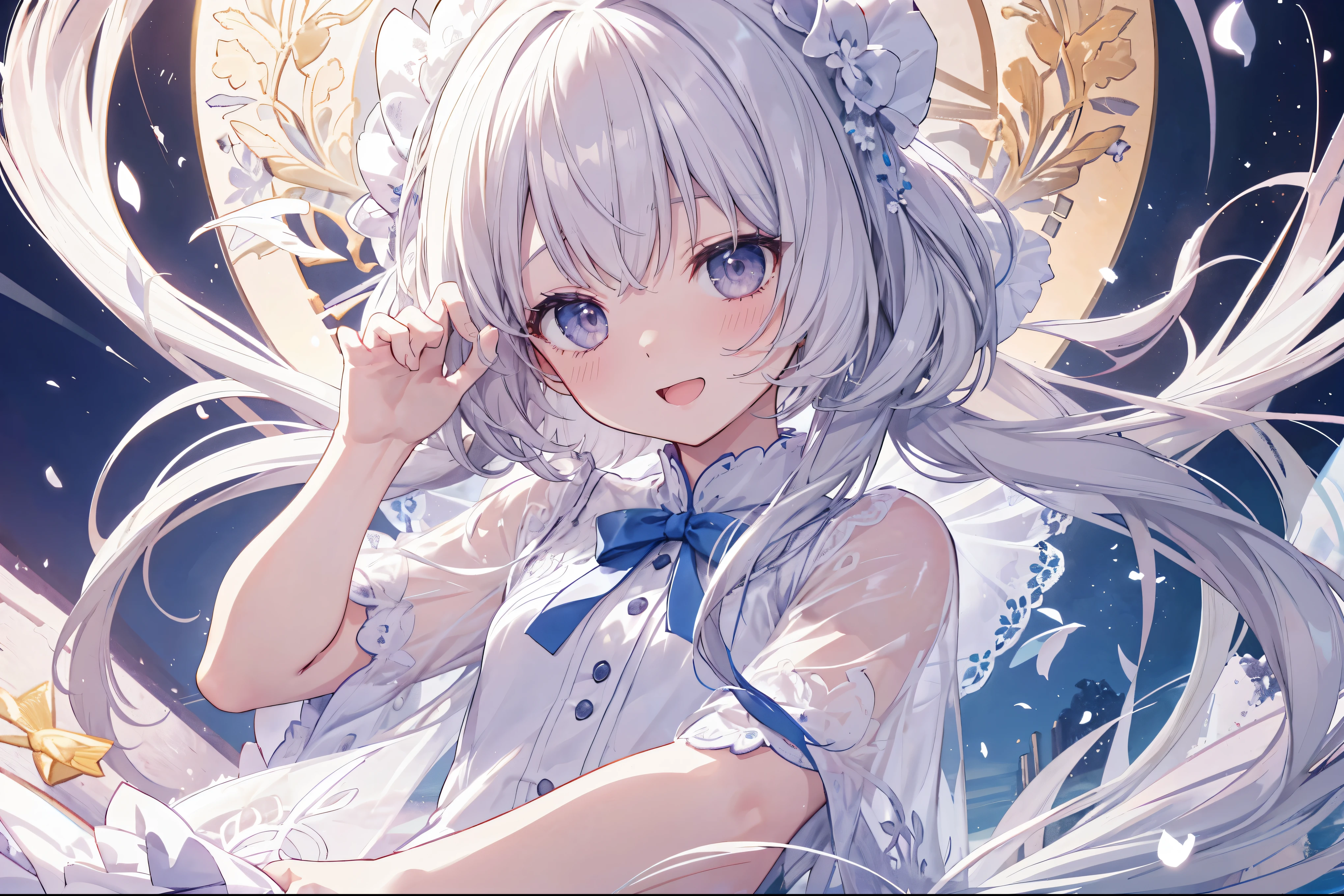 Masterpiece、Highest quality、highest quality、Girl、((Transparency))、(Open Mouth Smile)、Shiny hair quality、Small face、Cute pose、Super detailed, beautiful, wide eyes、Ultra-detailed, clear and beautiful faces、Transparency、(cute illustration:1.2), High-resolution, ultra-detailed, best quality, embarrassed、Thin thighs, Awards, Anatomically correct、whole body