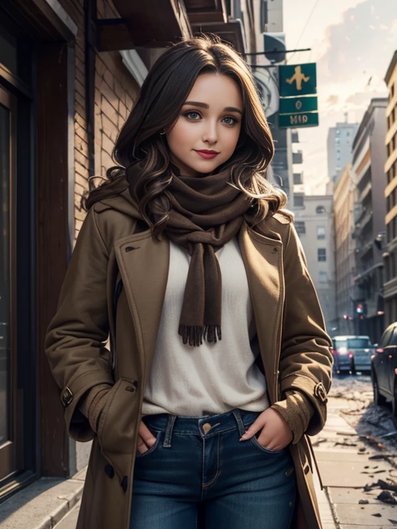 Hayden Panettiere、(masterpiece:1.0)、(highest quality:1.2)、(Dark Shot:1.3)、Classic Rogue、1991 Rogue X-Men、1 girl、Only one person、Head to Toe、standing on street corner、Elegant pose、(clothing: Brown winter coat、Brown hood、Down lining、White scarf、gloves、jeans) Medium Hair、Brown Hair、Wavy Hair、1 grey hair、Green Eyeischievous look、Grin、Spread your lips、Red lipstick、Heavy makeup、Confident expression、Backlight、(realism: 1.5)、(realism: 1.4)、(Messy: 1.4)、8k、Very detailed、Detailed beautiful woman、(background: midnight、It's snowing、Downtown New York、Snowy Night)、Official Art、Very detailedな CG Unity 8k 壁紙、Perfect lighting、colorful、超High resolution、photograph、8k、High resolution、Kodak Portrait 400、Film Grain、ぼやけたbackground、(Bokeh:1.2)、(Bright colors:1.2)、Film Grain:1.2、(warm color、warm colorトーン:1.2)、(カラーphotograph)、プロのphotograph