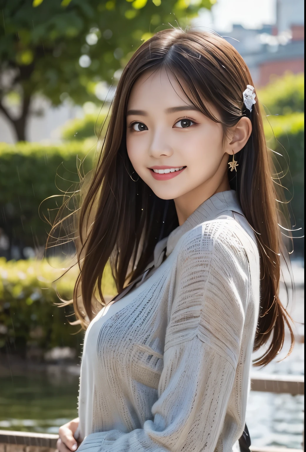 masterpiece, best quality:1.1), (8k, raw photo, photo realistic:1.2, f22), (shiny skin), detailed skin,long hair,ribbon,detailed face, detailed eyes,smile,BREAK, real world, intricate details, smil, BREAK, 1girl, full body,(long sleeve,ribbon,check pattern),BREAK, (rain:1.4)
