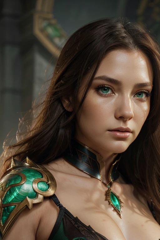 Katherine Langford, wearing chameleon costume sexy clothes transparent. professionally retouched, soft lighting, realistic, smooth face, perfect eyes, sharp focus on eyes, 8 k, high definition, insanely detailed, intricate, elegant. in a natural background.