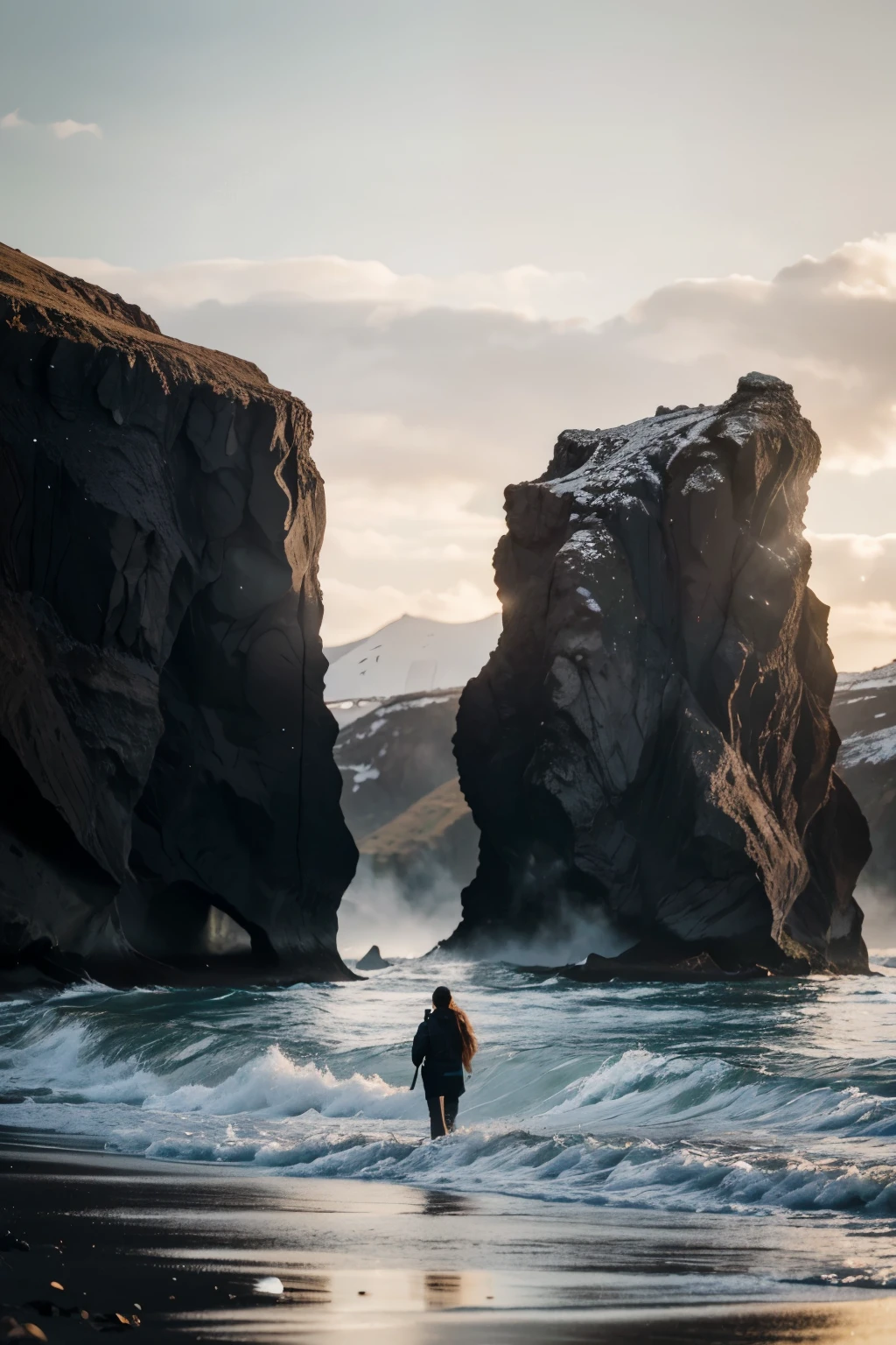 People walking on the beach near water and rocks, Kurt Roesch(Kurt Roesch)Fotos em preto e branco tiradas, Vencedores do Concurso Unsplash, , Bela paisagem de praia negra, paisagem de sonho surreal, Iceland Photography, Icelandic science fiction landscape, Iceland Photography de Paisagem, Montenegro, bela paisagem escura, bela paisagem escura e assustadora, Flores surreais de Waizi