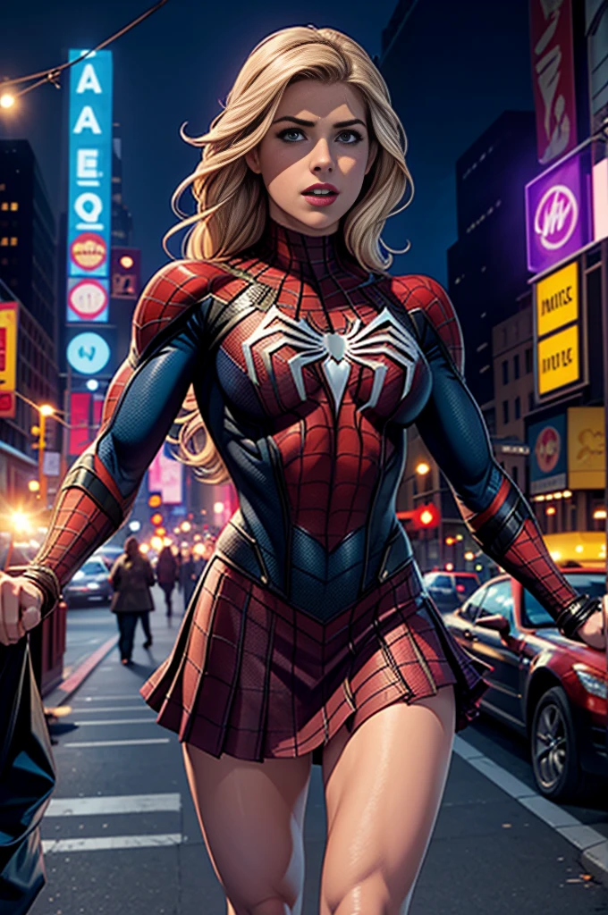 Emily Bett Rickards、マーベルコミックの映画Poster、so beautiful、Movies about Spider-Man、y、whole body、Wearing a skirt、Premiere Date、Poster、belly but突き出す、new york、She's wearing a ripped Spiderman suit、The suit is torn、Wearing a skirt、Red and black color scheme、dynamic、masterpiece、highest quality、Super detailed、Very detailed、Delicate and beautiful shine、Ultra-high resolution、Cinematic、break、breakドロップ、(Torn clothes:1.5)、(Wet clothes:1.4)、Bare shoulders、Real Rain、Wet Hair、belly button、sed Skin、sexyな肩を披露