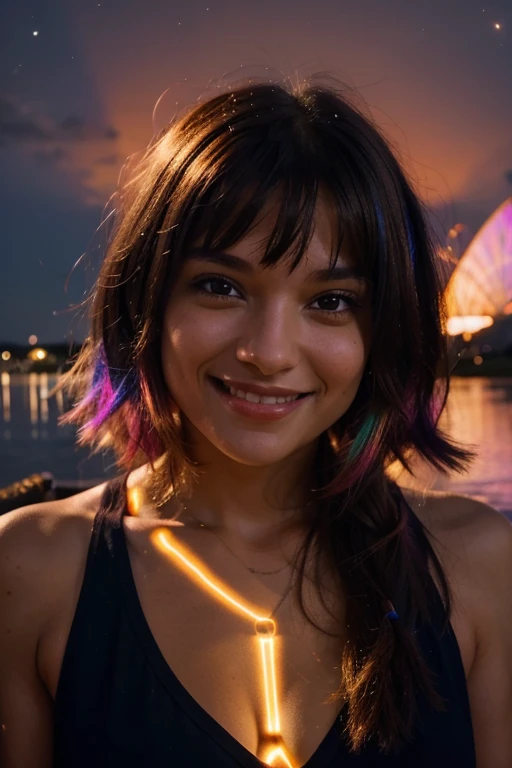 Mia's smile as she watches Lumina glow with vibrant colors, knowing that the true power has always been within each of them.