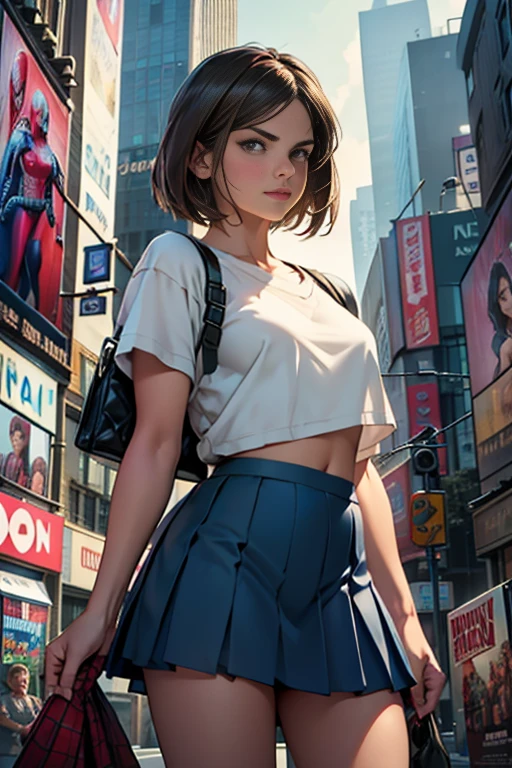 Jenna Louise Coleman、マーベルコミックの映画Poster、so beautiful、Movies about Spider-Man、sexy、whole body、Wearing a skirt、Premiere Date、Poster、belly buttonを突き出す、new york、She's wearing a ripped Spiderman suit、The suit is torn、Wearing a skirt、Red and black color scheme、dynamic、masterpiece、highest quality、Super detailed、Very detailed、Delicate and beautiful shine、Ultra-high resolution、Cinematic、break、breakドロップ、(Torn clothes:1.5)、(Wet clothes:1.4)、Bare shoulders、Real Rain、Wet Hair、belly button、Exposed Skin、sexyな肩を披露