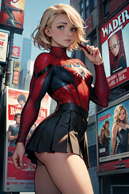 Hayden Panettiere、マーベルコミックの映画Poster、so beautiful、Movies about Spider-Man、sexy、whole body、Wearing a skirt、Premiere Date、Poster、belly buttonを突き出す、new york、She's wearing a ripped Spiderman suit、The suit is torn、Wearing a skirt、Red and black color scheme、dynamic、masterpiece、highest quality、Super detailed、Very detailed、Delicate and beautiful shine、Ultra-high resolution、Cinematic、break、breakドロップ、(Torn clothes:1.5)、(Wet clothes:1.4)、Bare shoulders、Real Rain、Wet Hair、belly button、Exposed Skin、sexyな肩を披露