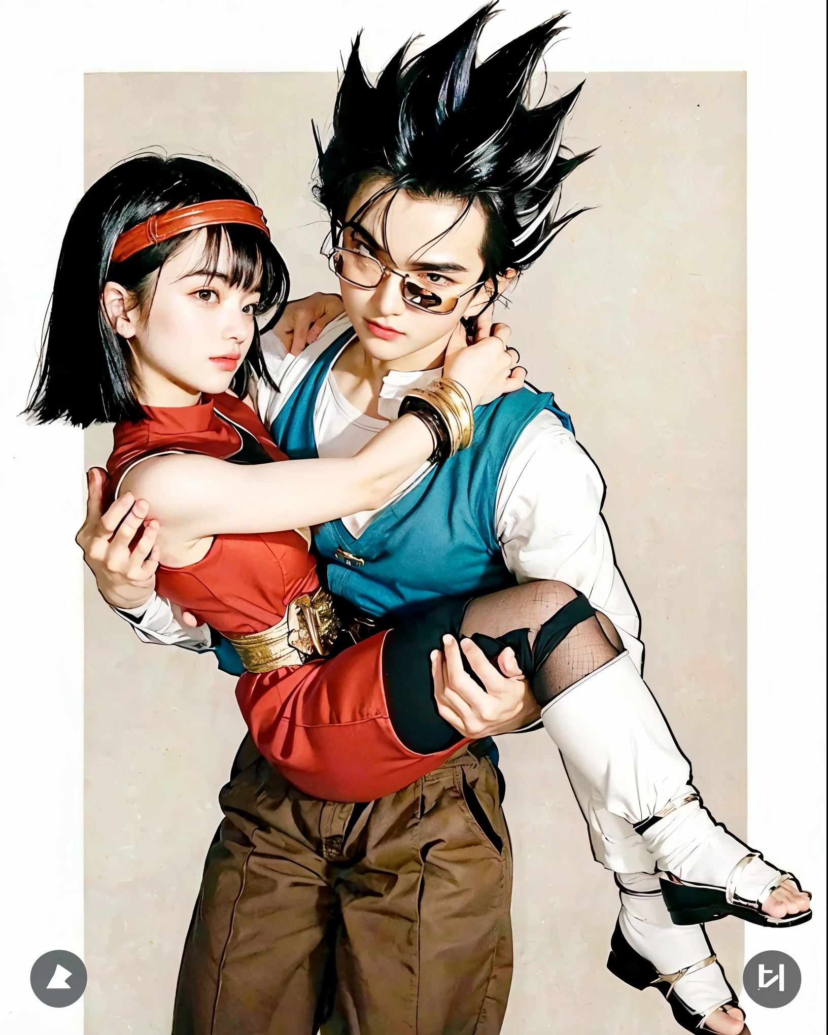 Gohan cradle Videl beautyfull moment Convert to real life, photorealiatic, 8k