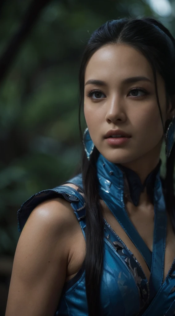 Kitana, (melhor qualidade,ultra-detalhado,Realista:1.37), lindo rosto detalhado,Simetria perfeita,corpo perfeitamente modelado,Maquiagem perfeita,cores vivas,studio lighting