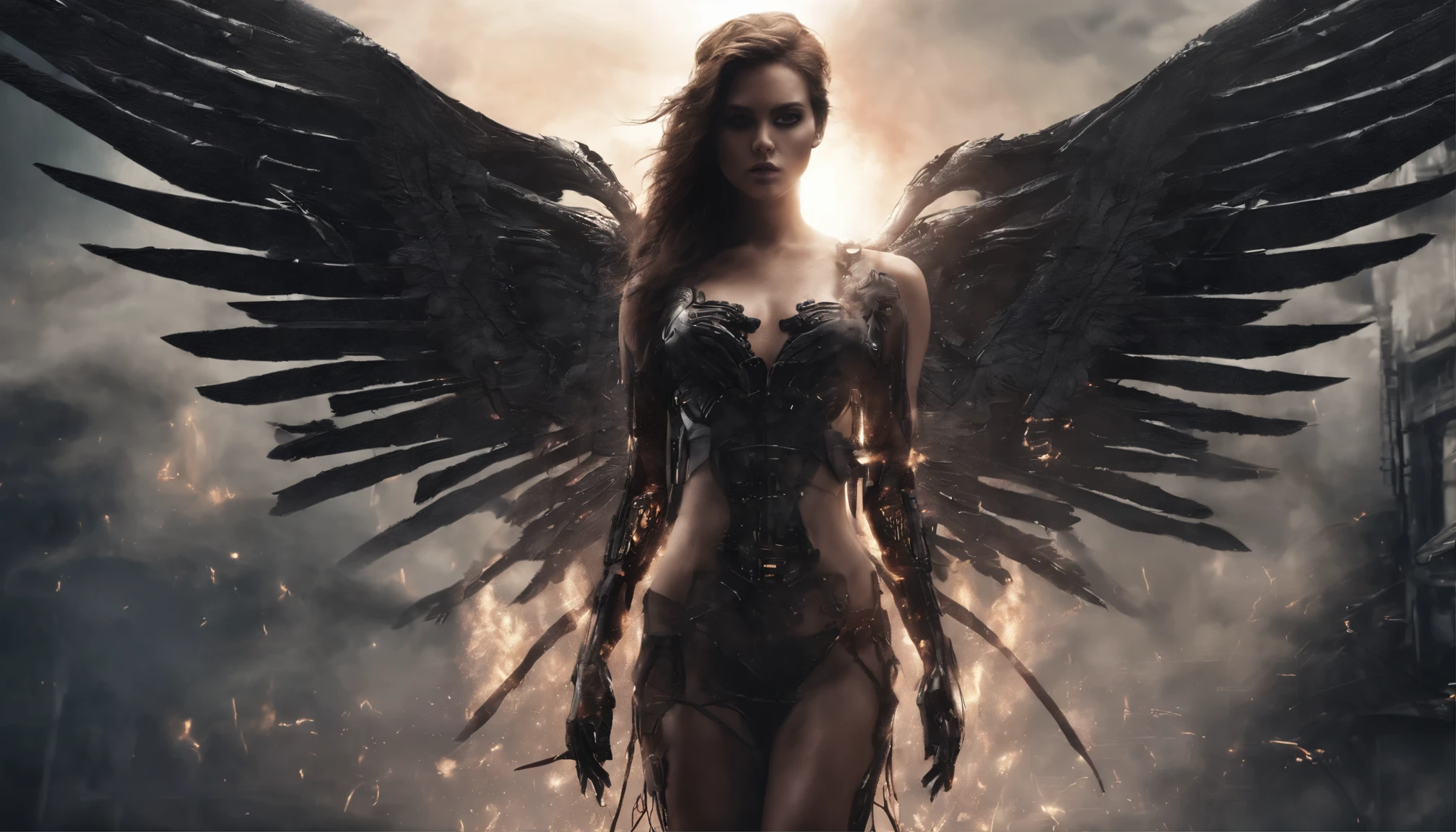 Illustration of a broken angel wing, sehr detailliert, fotorealistisch, Meisterwerk, best quality, absurdly high quality, 32k, fotorealistisch:1.4, dramatische Beleuchtung, Aufwendige Federdetails, glowing ethereal atmosphere, Moody dark tones, dramatisches Helldunkel, viszeraler Realismus, Filmkomposition