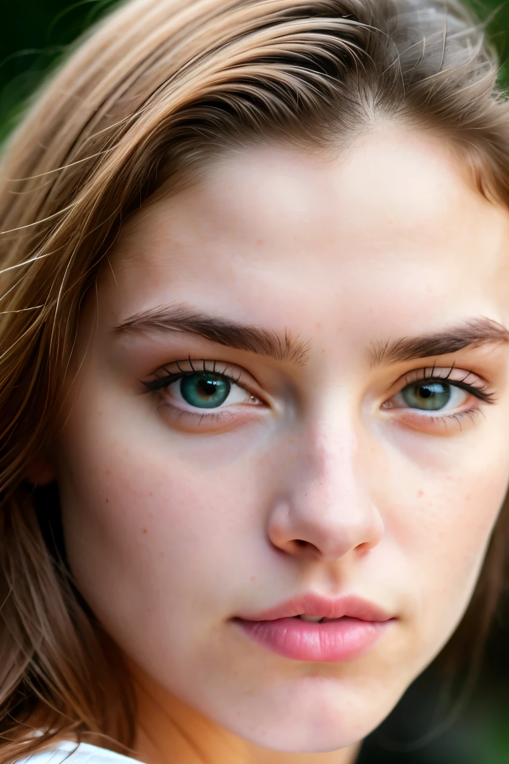 Photorealistic, ultradetailed, Innocent face portrait, Close-up shot, Solo, Looking directly at the camera, Highly defined features, 20 years old, realistic skin texture, High resolution, Maximum detail, Roughness, Real life, Ultrarealistic, Photorealism, Photography, 8k UHD, Post-processing, Masterpiece, Best quality, Sharp focus, Detailed eyes, Professional, Canon, 85mm, Shallow depth of field, Kodak Vision Color, Realistic, Vivid, Striking, Attractive, captivating, captivating gaze, 4k.