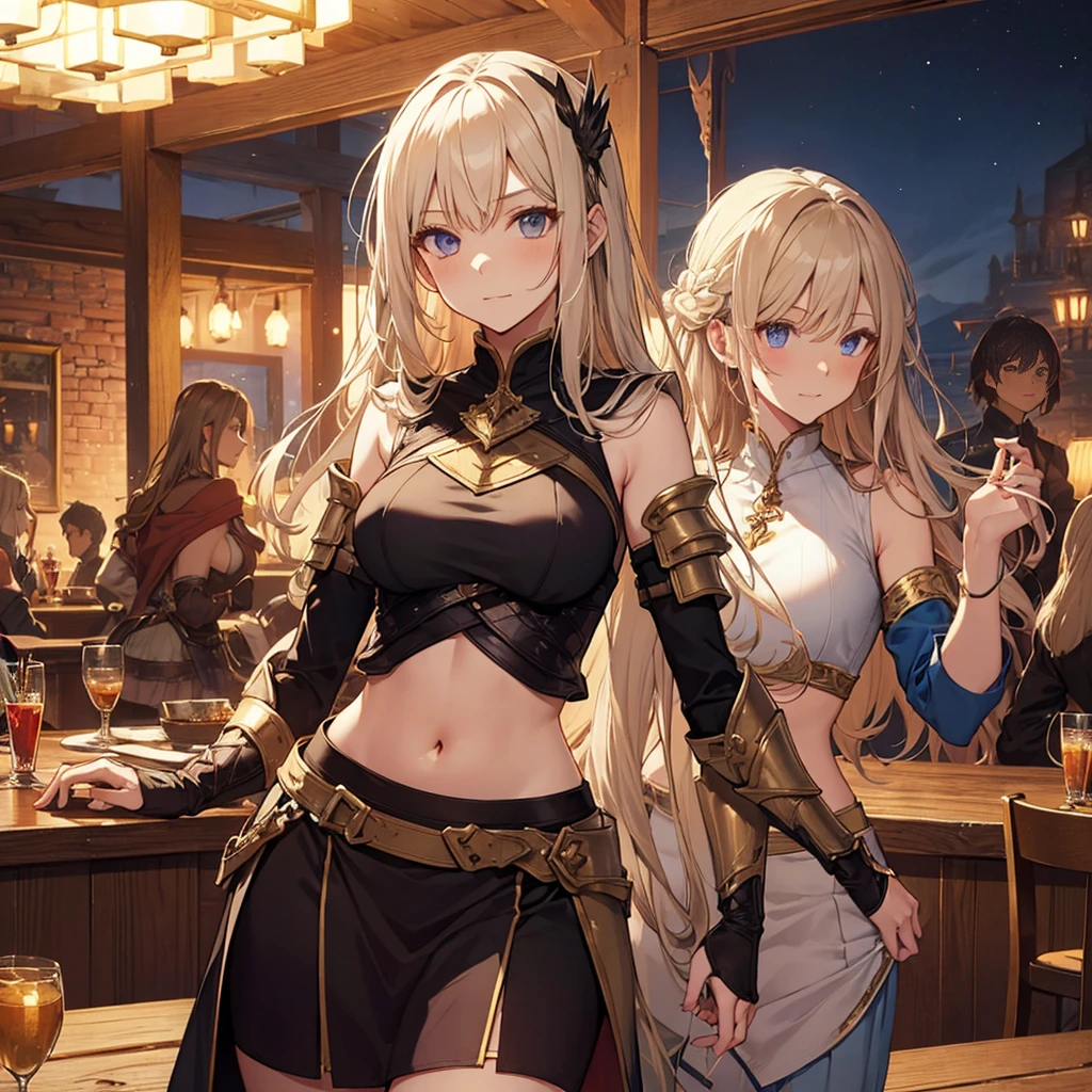 a woman in a red dress, sitting at a bar, two orc men, undressing her dress, showing , trying to cover , pressing  together, beautiful detailed eyes, beautiful detailed lips, extremely detailed eyes and face, long eyelashes, detailed facial features, detailed clothing, detailed background, female surrounded by orcs, in a pub, tavern setting, concept art, fantasy, world of warcraft, warcraft style, pixiv, safe for work, high quality, detailed, photorealistic, 4k, masterpiece, blushing