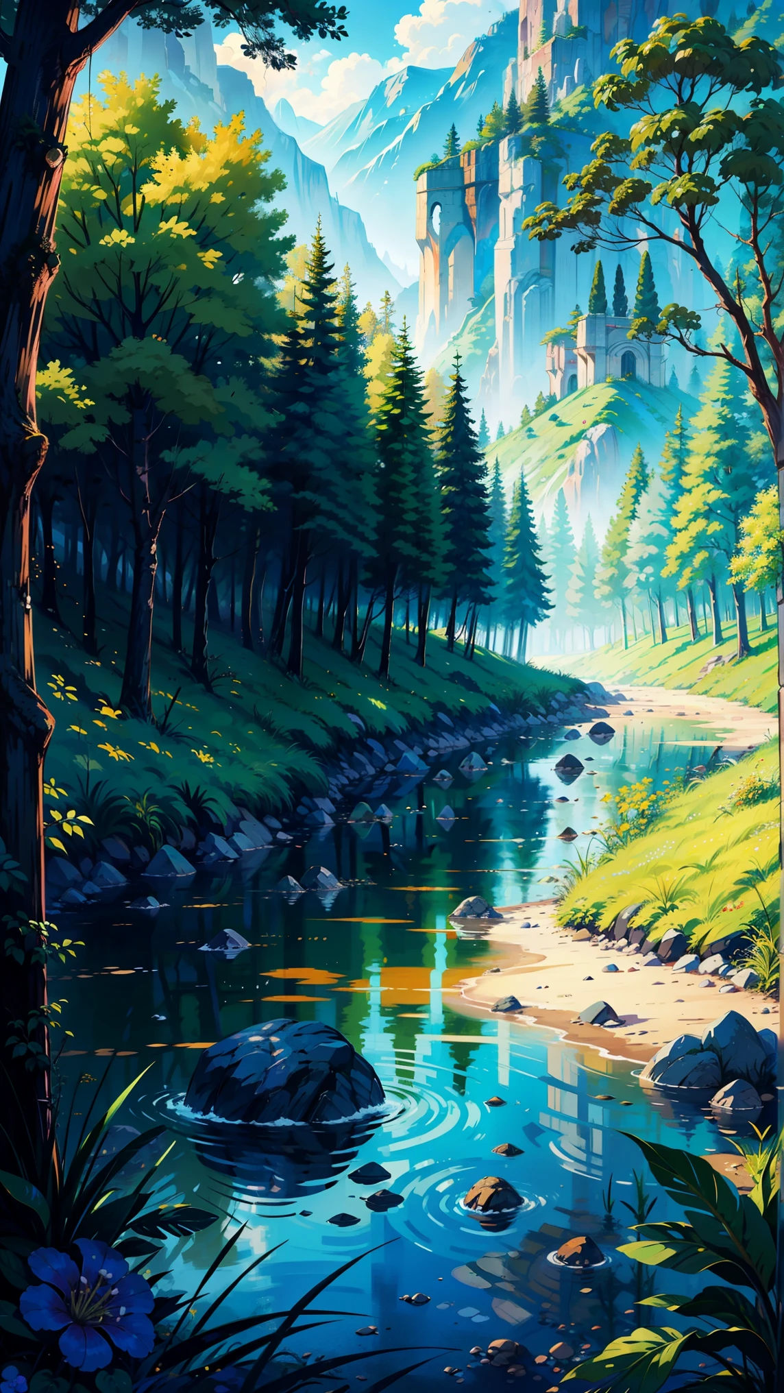 The environment is alive with the sounds of nature and the whispers of history, inviting the viewer back in time to the world of ancient history ,no one there ,natureza calma ,beleza natural ,Cores naturais