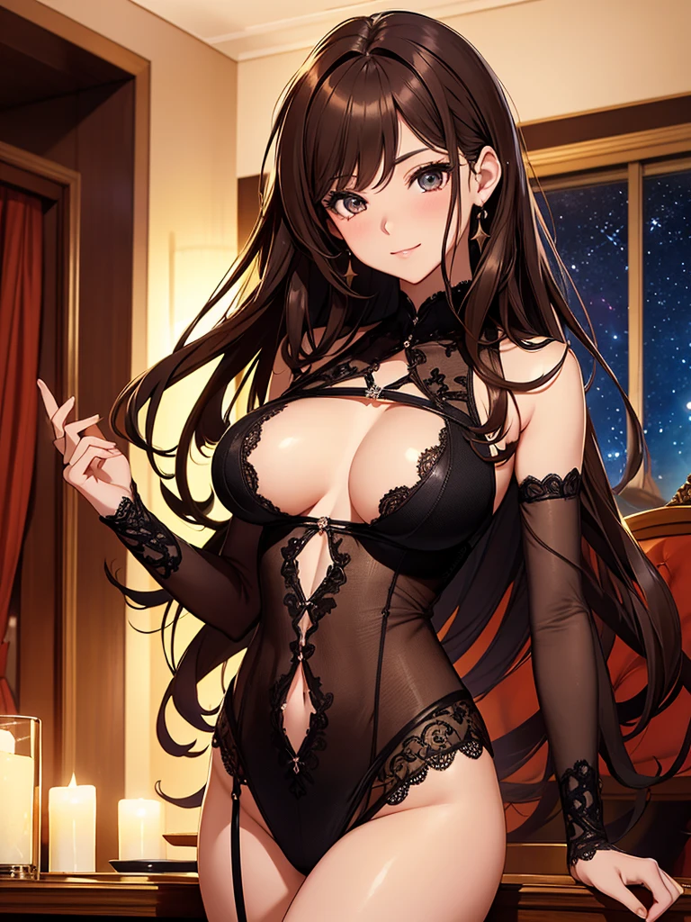 Beautiful woman
Beautiful bodystocking l gentle colors
Light 黒Brown Hair smile Masterpiece Night Starry Sky Luxury hotel suite、Magic sexy, extremely beautiful 22歳 Big Breasts Beautiful Eyeagical gentle lighting 涙 cowboy shot