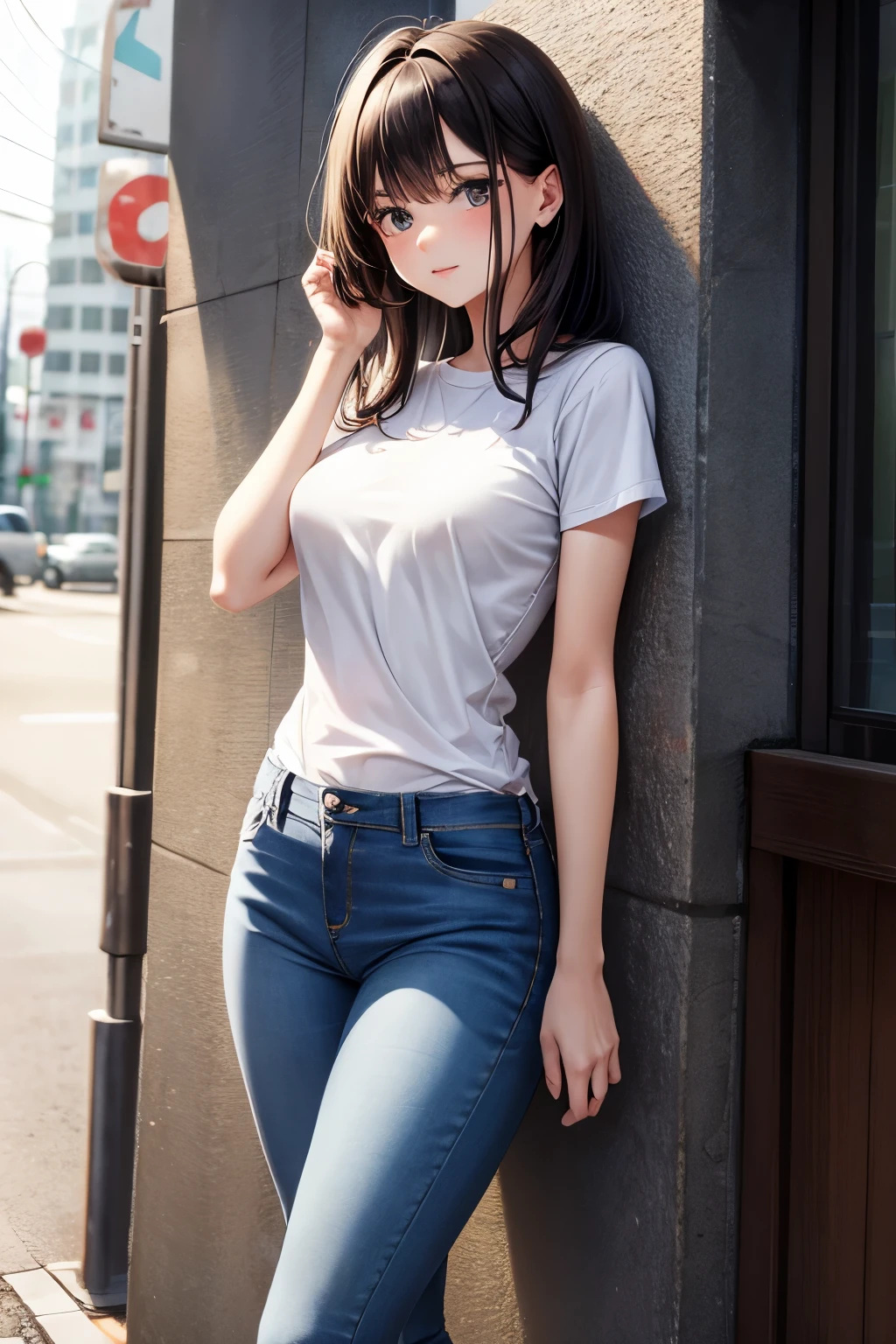 Skinny girl in jeans