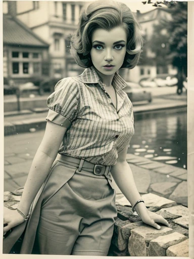 Beautiful woman in the 50s of the 20th century. Jahrhunderts，sexyhaltung