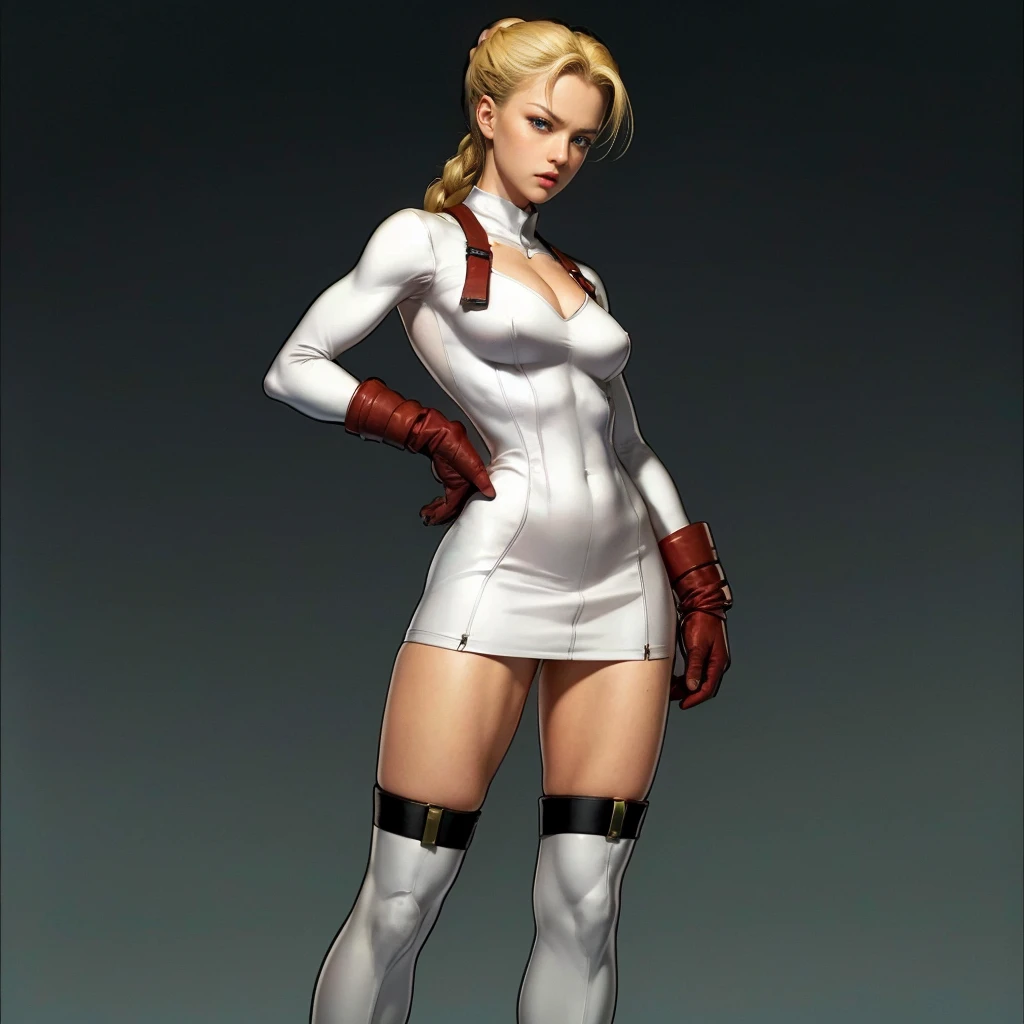 "Cammy Branco" (melhor qualidade,ultra-detalhado),(Realista:1.37), rosto bonito e detalhado, Textura ultrarrealista, rosto delicado, cores vivas. High definition, 8K. athletic body. angry expression