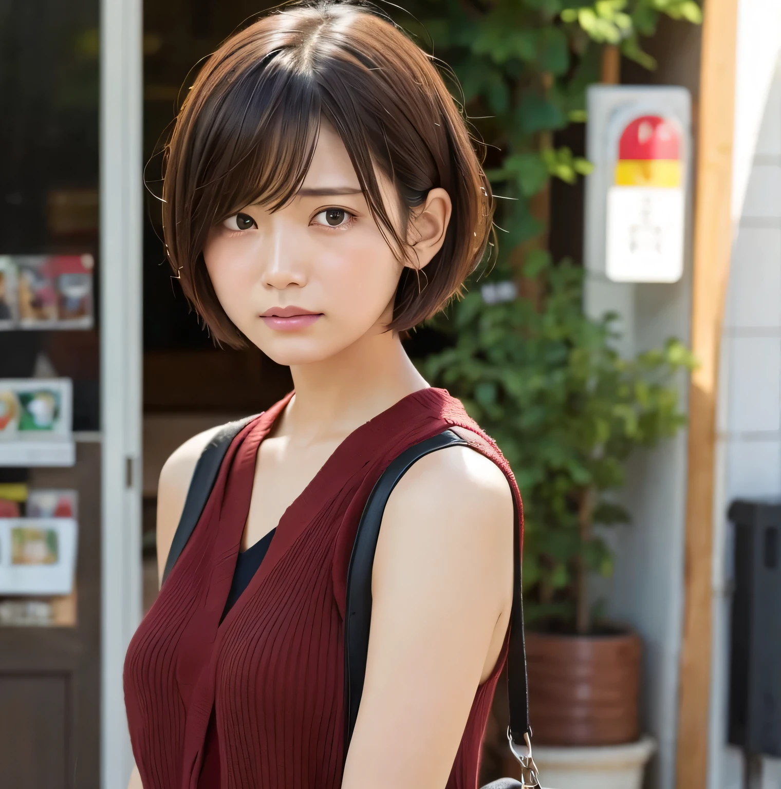 Short Hair、Crying face
