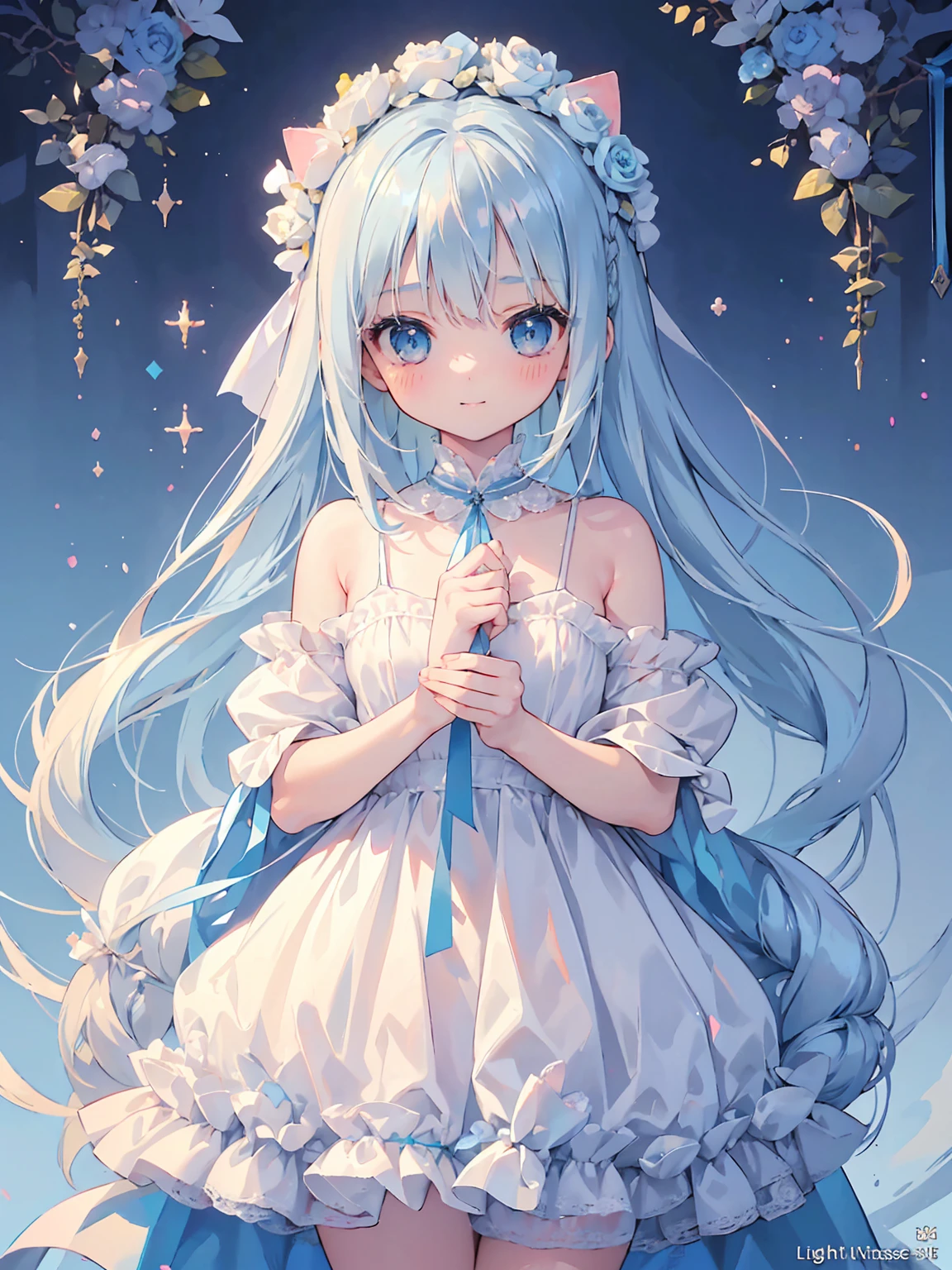 masterpiece, best quality, extremely detailed, (illustration, official art:1.1), 1 girl ,(((( light blue long hair)))), ,(((( light blue long hair)))),light blue hair, ,10 years old, long hair ((blush)) , cute face, big eyes, masterpiece, best quality,(((((a very delicate and beautiful girl))))),Amazing,beautiful detailed eyes,blunt bangs((((little delicate girl)))),tareme(true beautiful:1.2), sense of depth,dynamic angle,,,, affectionate smile, (true beautiful:1.2),,(tiny 1girl model:1.2),)(flat chest), (((masterpiece))), (((best quality))), (((ultra detailed))), (masterpiece, best quality:1.5), illustration, (extream detailed), (little whites cat kitten and one girl:1.3), girl holding white little cat (kitten), focus on cat, background is back alley, detasiled sunlight, looking viewer, (front view:1.4), (cat looking viewer:1.2), (happy:1.3), (upper body:1.1)
