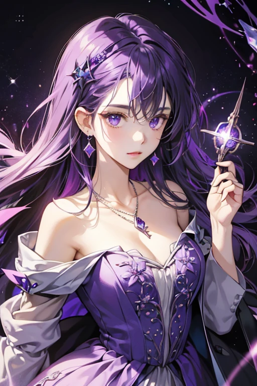 In Tell Me, Magical Pendulum, her key has changed to having a deeper colour of violet, no matter in necklace state or enlarged form. The adorning gem has also changed colour to pale purple. SPARKLE; GLITTER